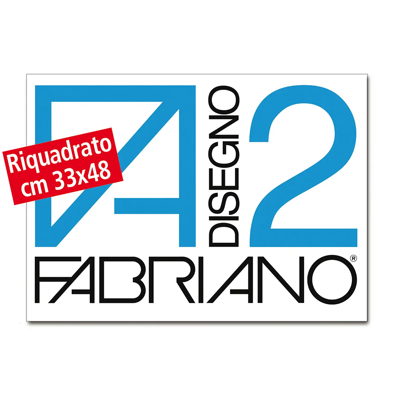 Album da Disegno Fabriano F2 Riquadrato, 12 Fogli Lisci 33x48 cm - Carta e cartoncino