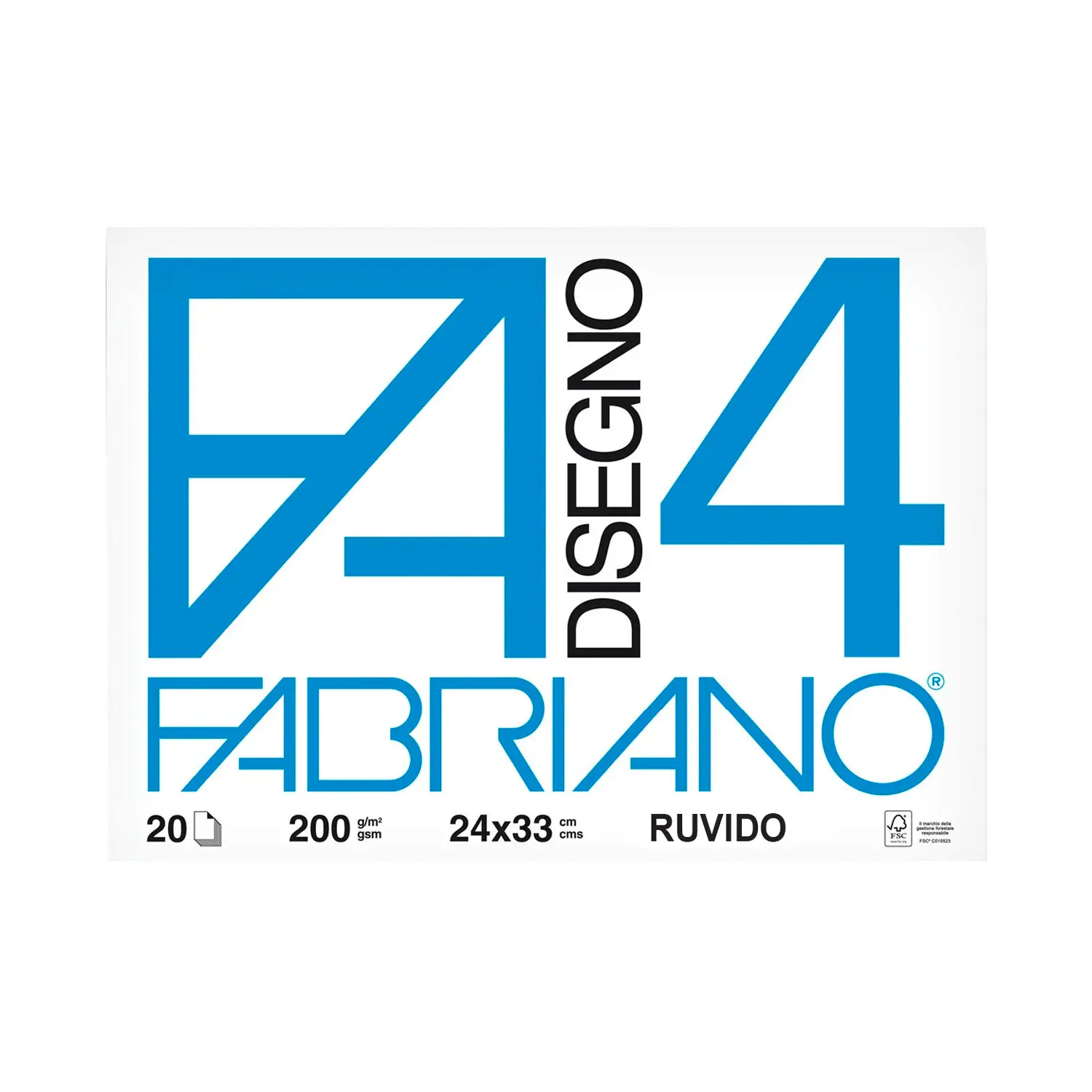 Album Da Disegno Fabriano F4 Ruvido, 20 Fogli 24x33 cm - Carta e cartoncino