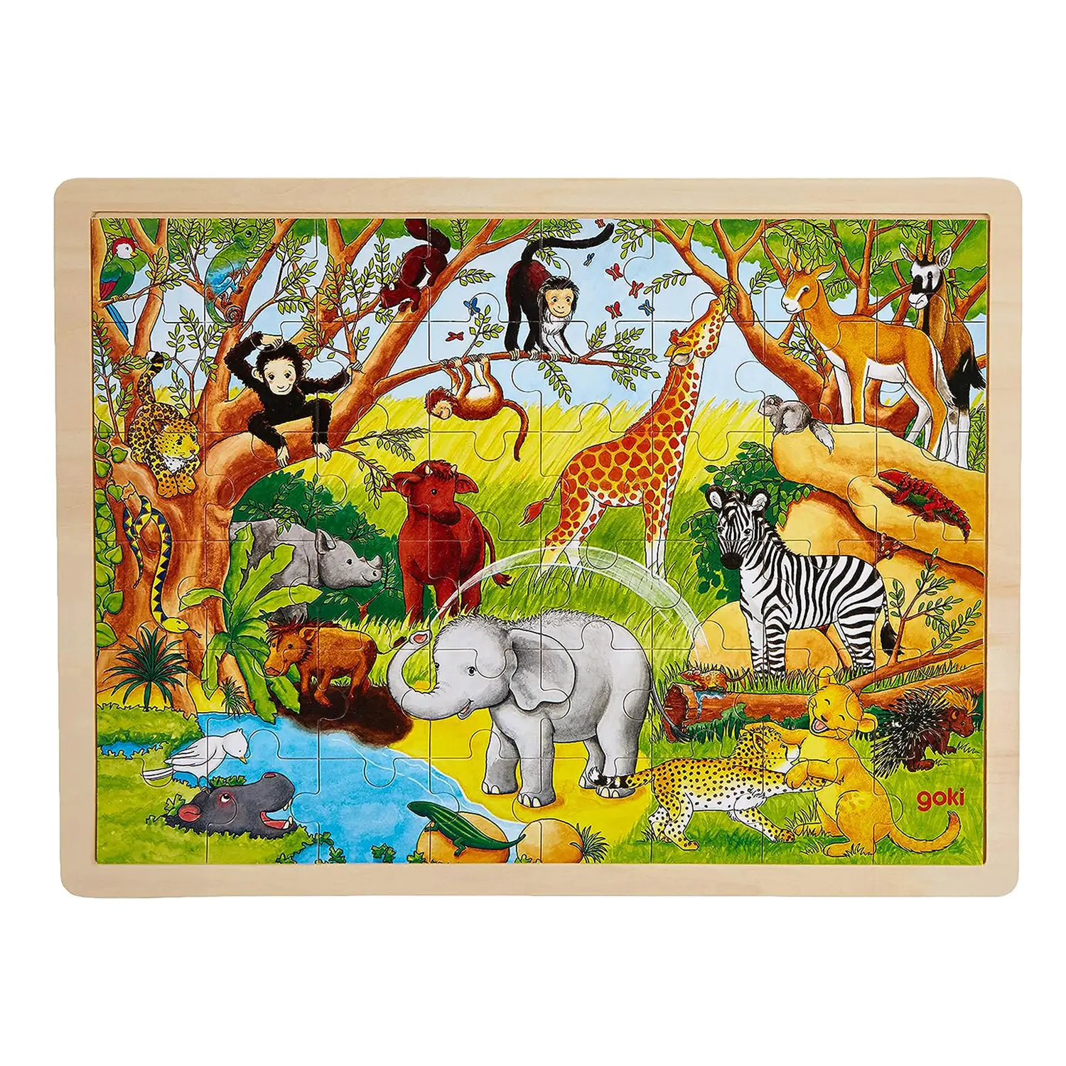 Puzzle Scenario Savana – Puzzle Educativo in Legno con Animali della Savana - Incastri e puzzle in legno