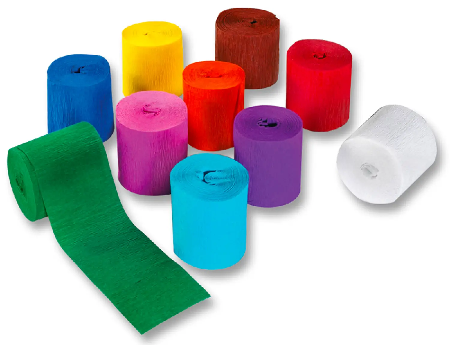 Carta Crespa a Nastro - 10 Rotoli 5x10 mt - Colori Assortiti - Carta e cartoncino