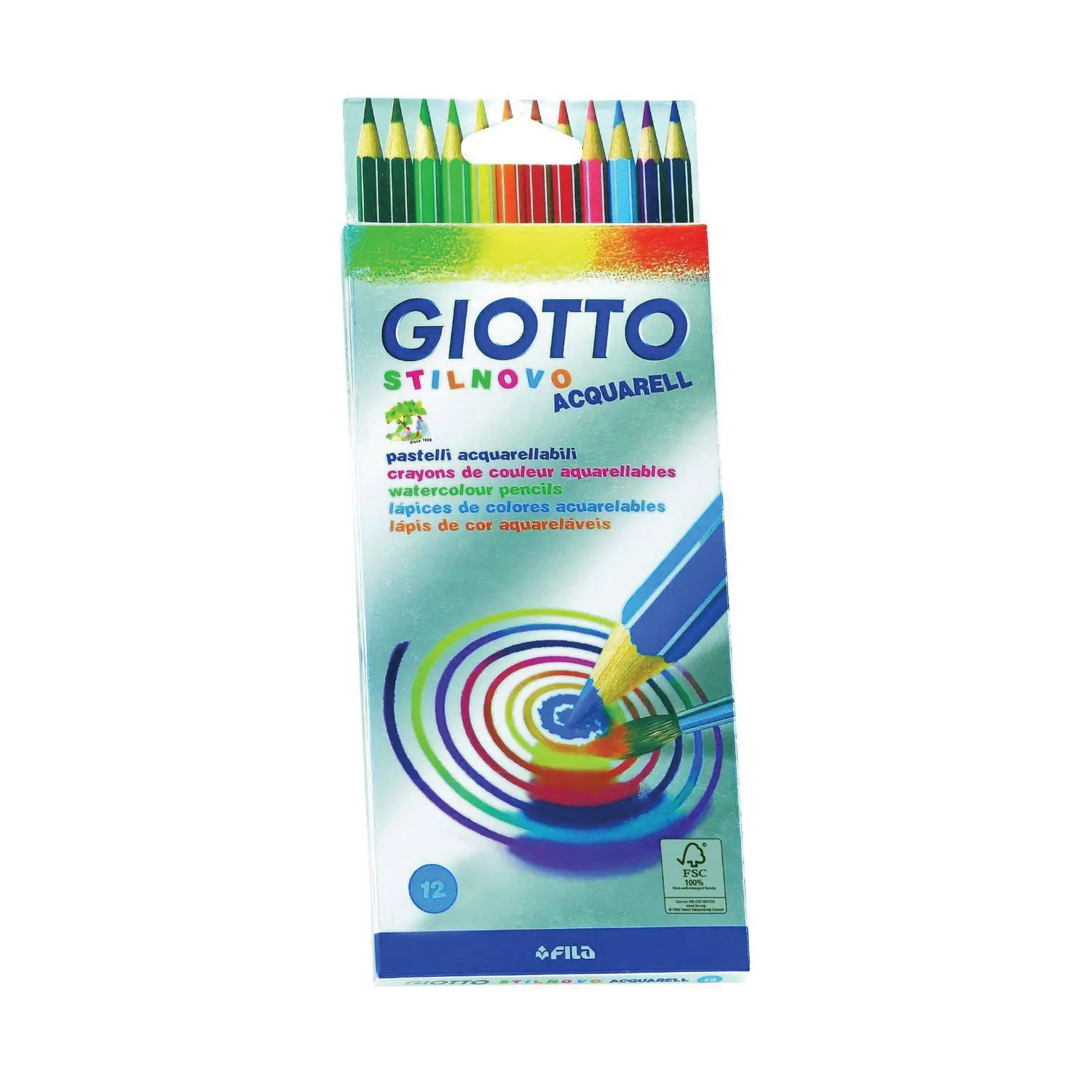Pastelli Stilnovo Acquarell Giotto – Astuccio da 12 Colori - Pastelli