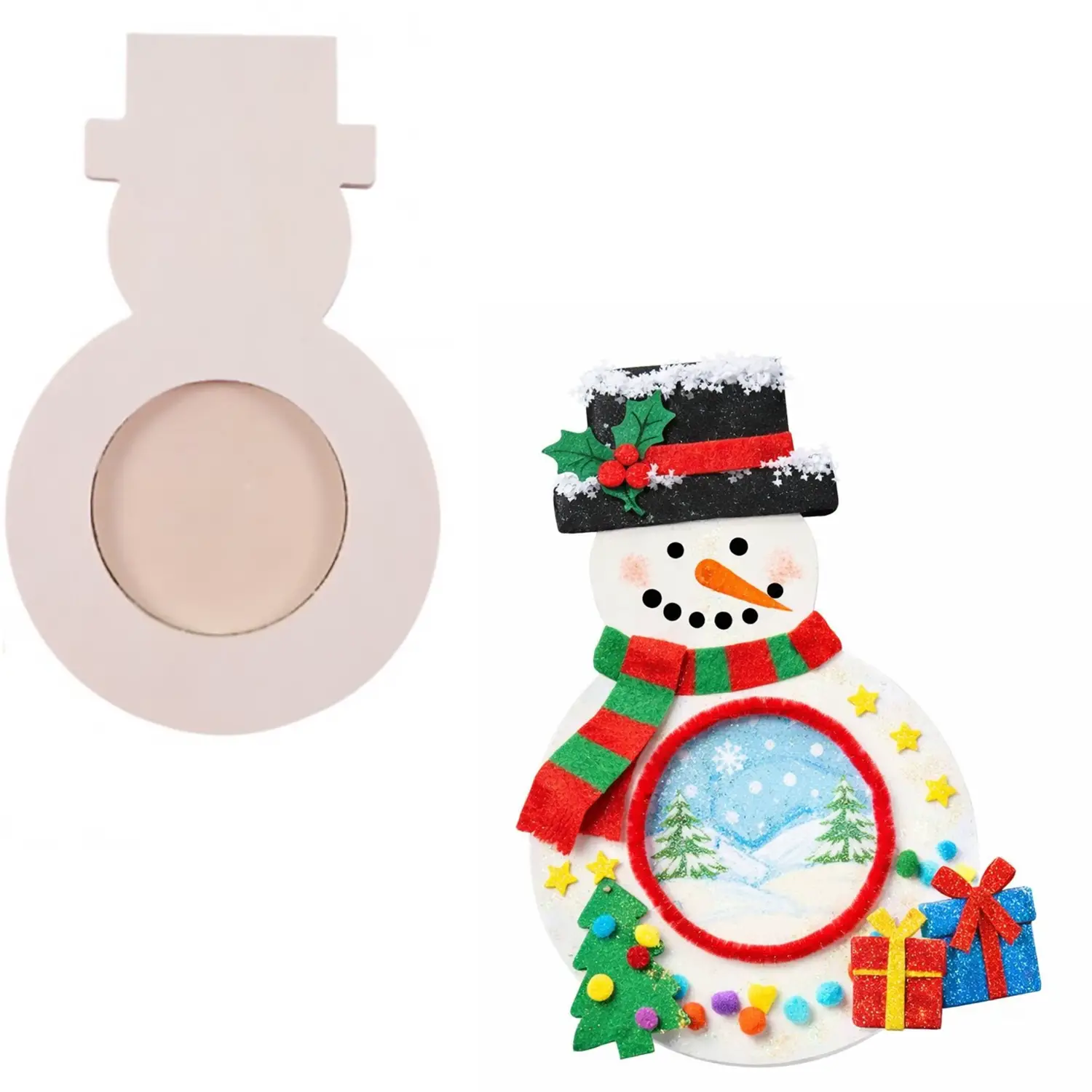 Porta Candela Pupazzo di Neve in Legno - 7,2 x 11,5 cm - Soggetti in legno