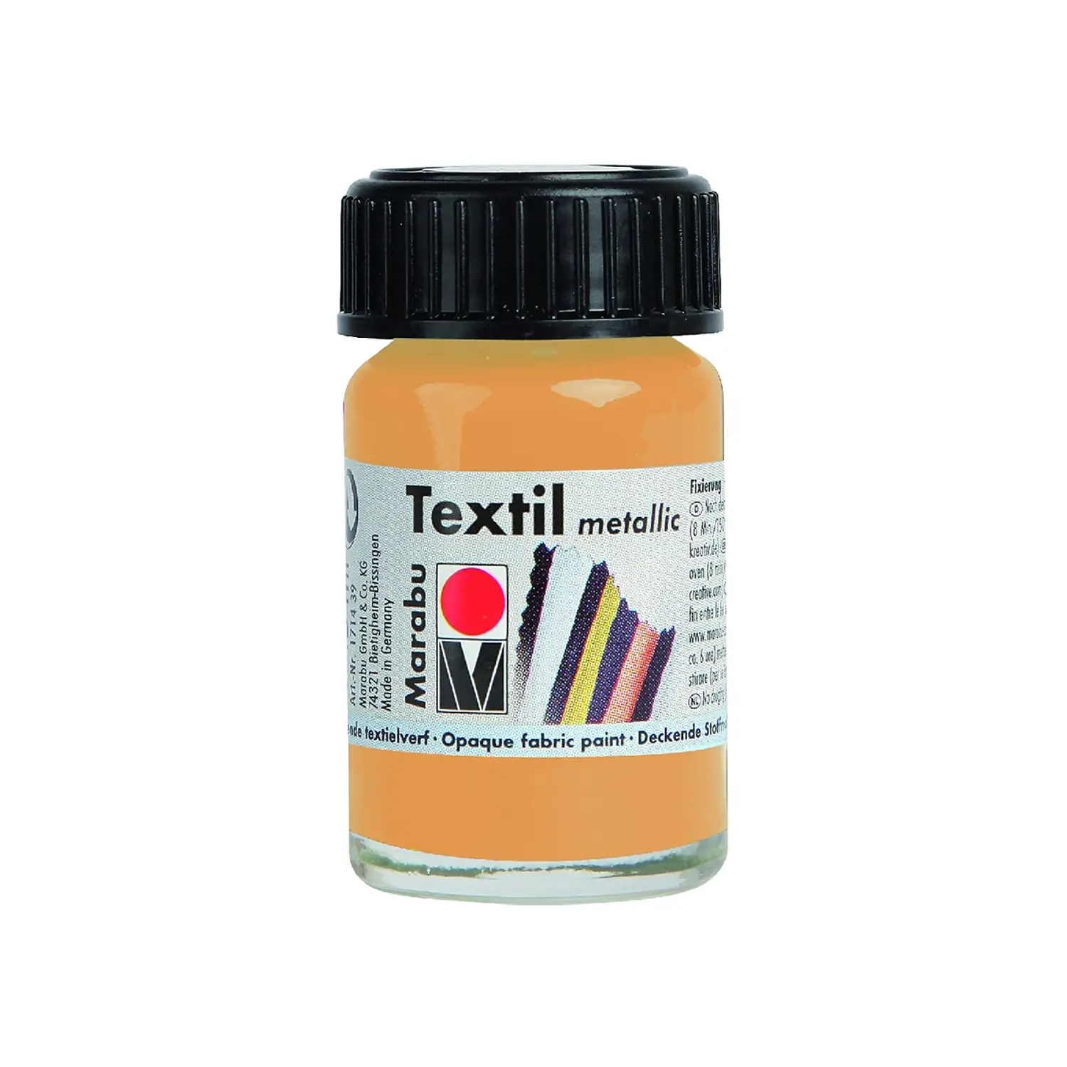 Marabu Textil Colore per Tessuto Metallizzato – Flacone 15 ml Oro - Colori per tessuto