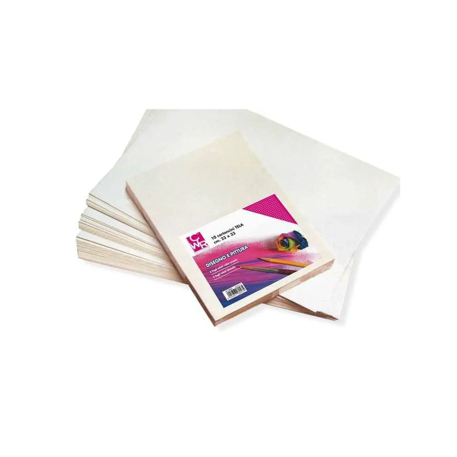 Carta Tela Bianco/Avorio - 10 Fogli 23x33 cm, 60 gr/m² - Carta e cartoncino