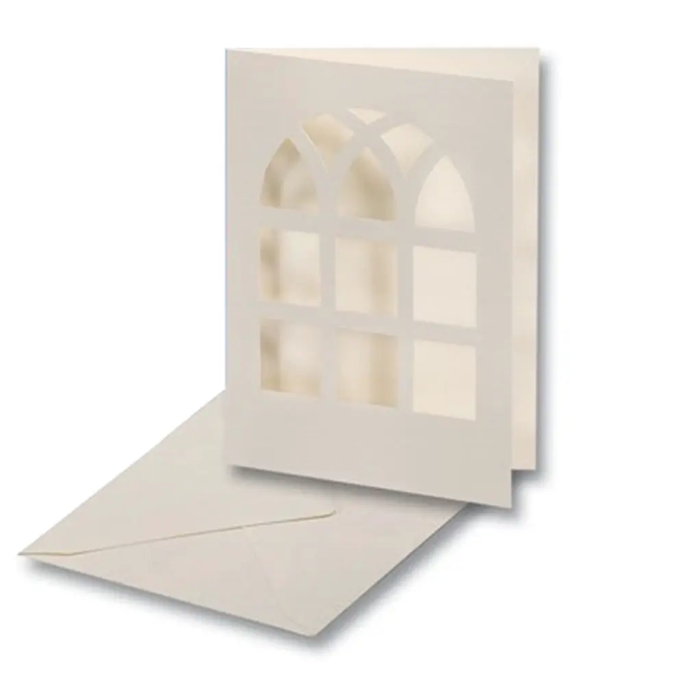Cartoncini con Vetrata Fustellata 5 Set Bianco Perla - Carta e cartoncino