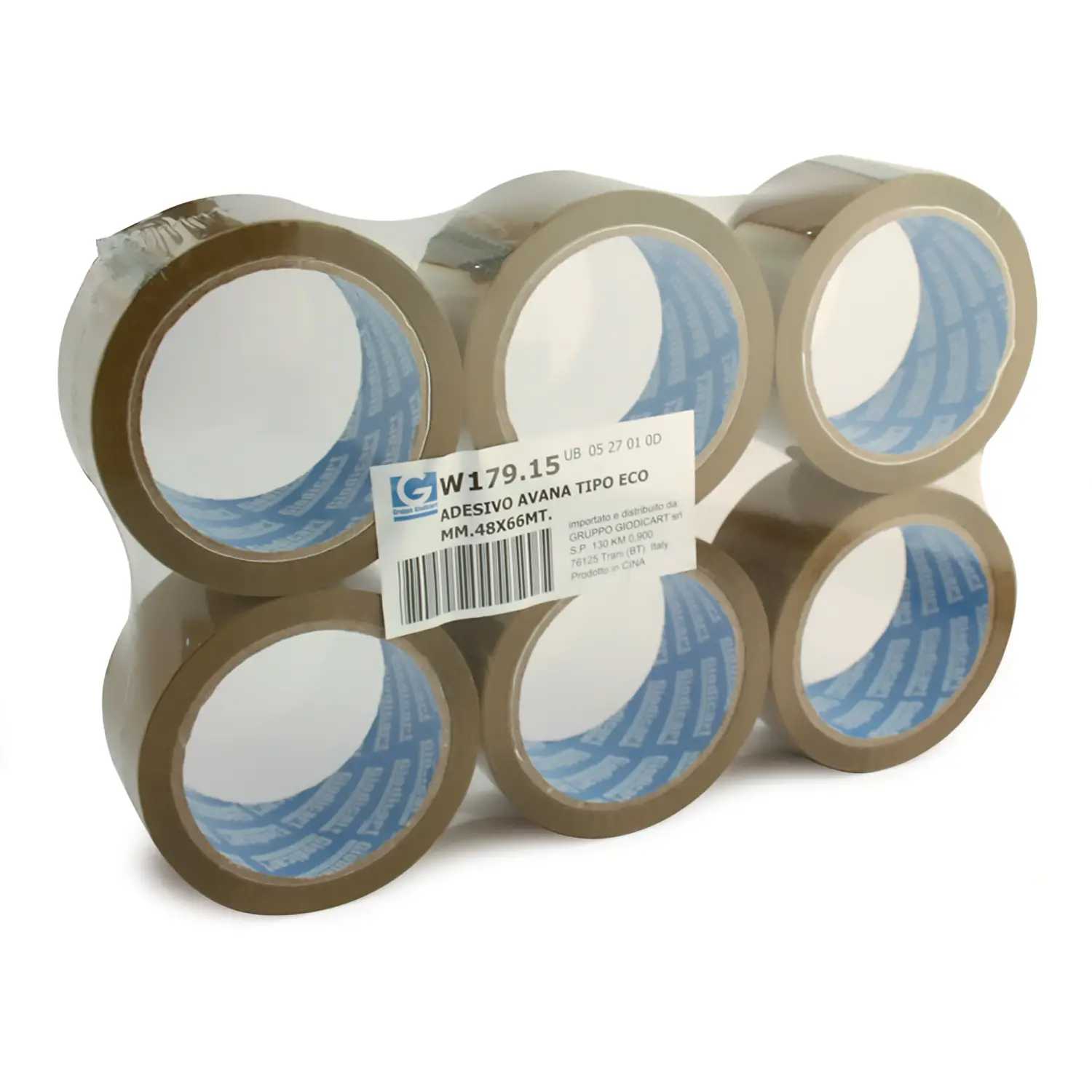 Nastro Adesivo Avana School 48 mm x 66 m – Confezione da 6 Rotoli per Imballaggi - Nastri adesivi e colle
