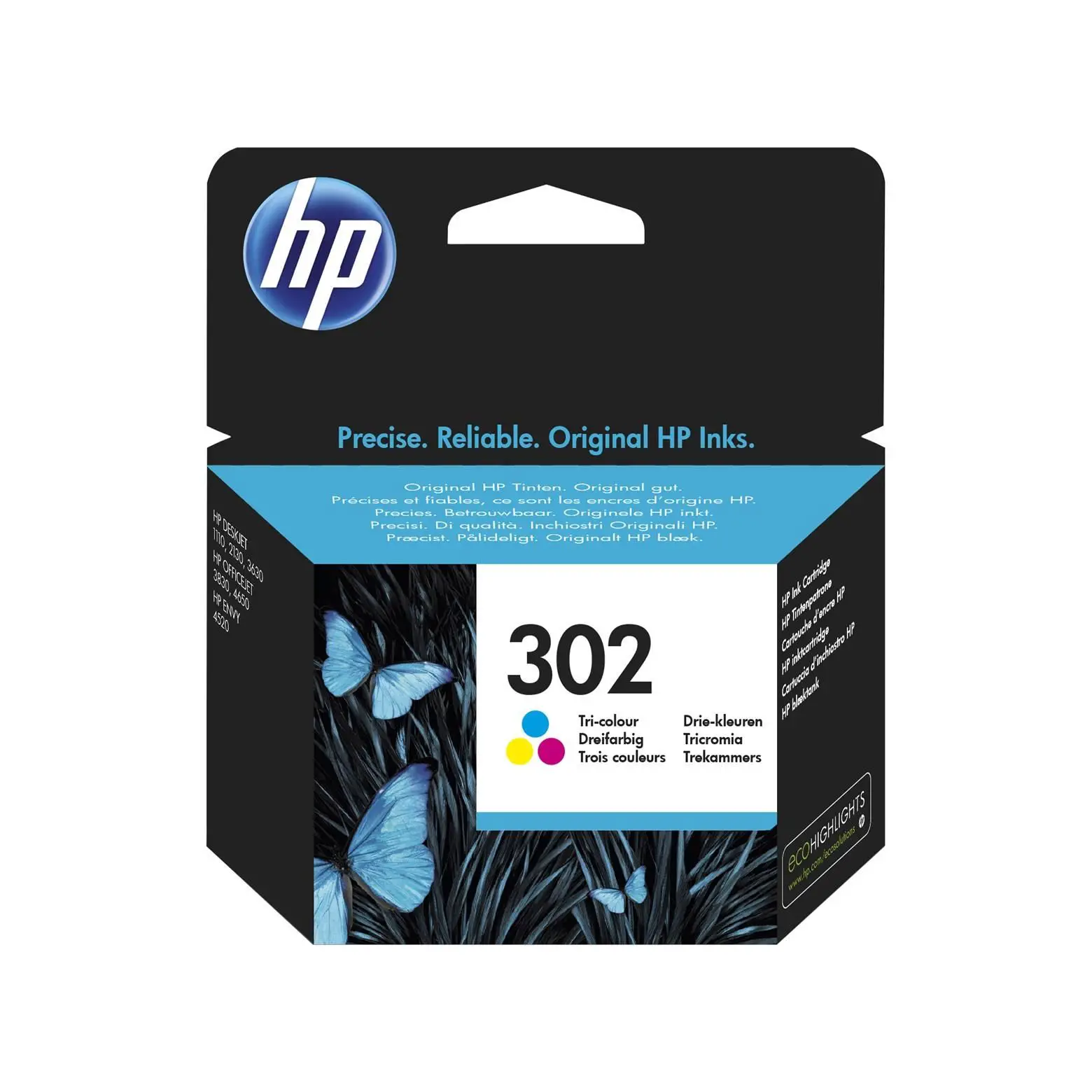 Cartuccia HP 302 Tricromia Originale – Colori Vividi per Foto e Documenti (150 Pagine per Colore) - Consumabili