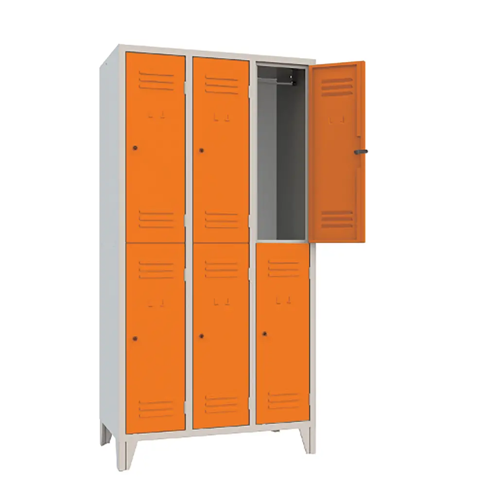 Armadio Casellario Classic 6 Posti con Ante Arancioni – Armadietto in Metallo Conforme CAM - Arredo archivio
