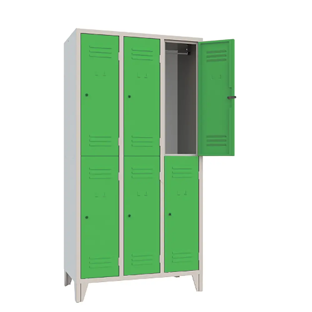 Armadio Casellario Classic 6 Posti con Ante Verdi – Armadietto in Metallo Conforme CAM - Arredo archivio