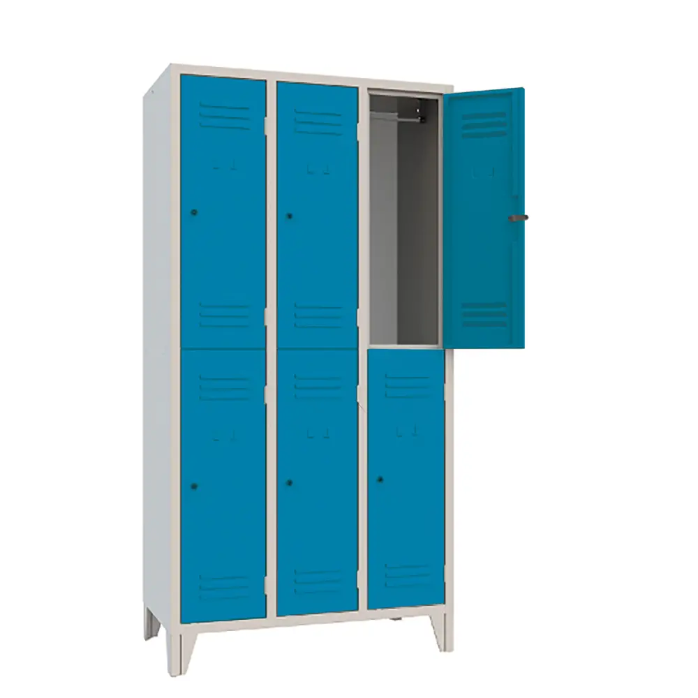 Armadio Casellario Classic 6 Posti con Ante Azzurre RAL 5012 – Armadietto in Metallo Conforme CAM - Arredo archivio