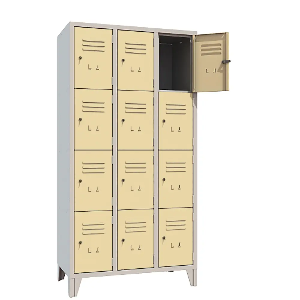 Armadio Casellario Classic 12 Posti con Ante Sabbia RAL 1015 – Armadietto in Metallo Conforme CAM - Arredo archivio