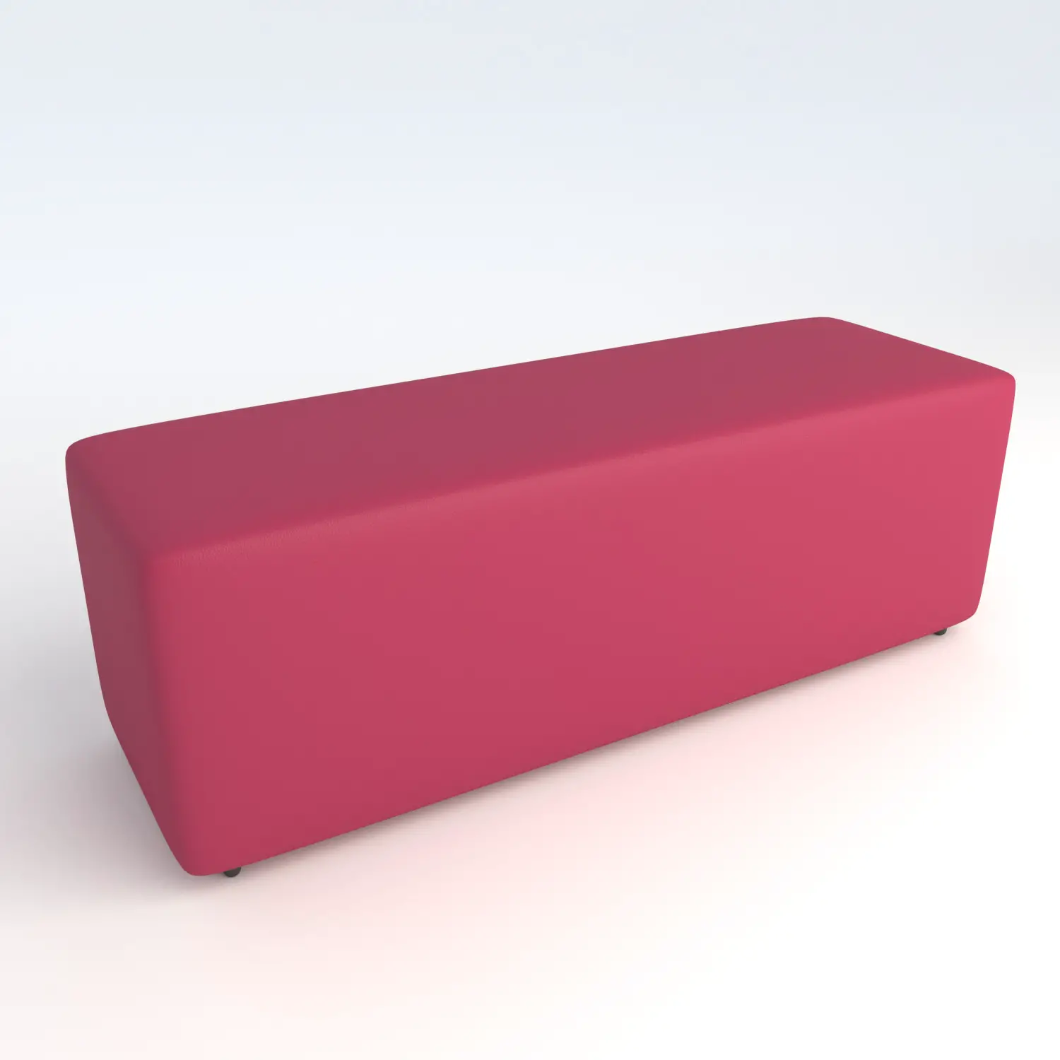 Pouf Ecopelle Ignifugo 3 Posti H 40 Fucsia Per Un Ambiente Scolastico Innovativo - Salottini e arredi morbidi