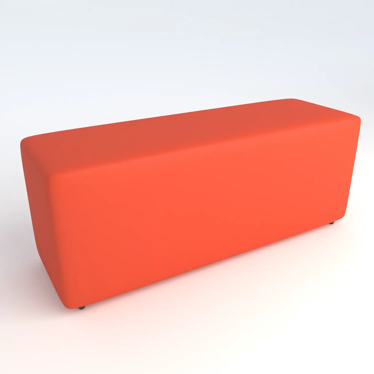 Pouf Ecopelle Ignifugo 3 Posti H 46 Arancio Per Un Ambiente Scolastico Innovativo - Salottini e arredi morbidi