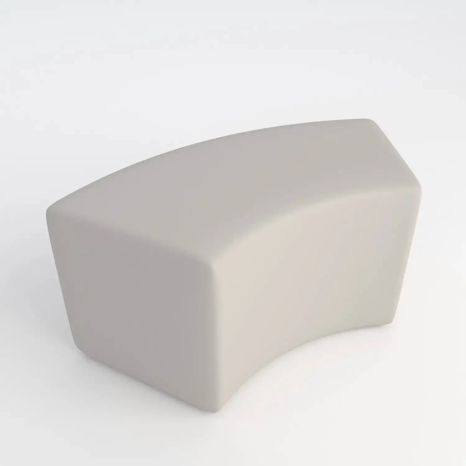 Pouf Ecopelle Ignifugo Curvo H 40 Bianco Per Ambienti Scolastici Innovativi - Salottini e arredi morbidi