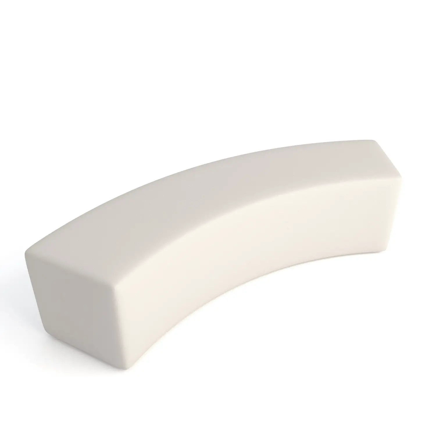 Pouf Ecopelle Ignifugo Curvo 2 Posti H 40 Bianco Per Ambienti Scolastici Innovativi - Salottini e arredi morbidi