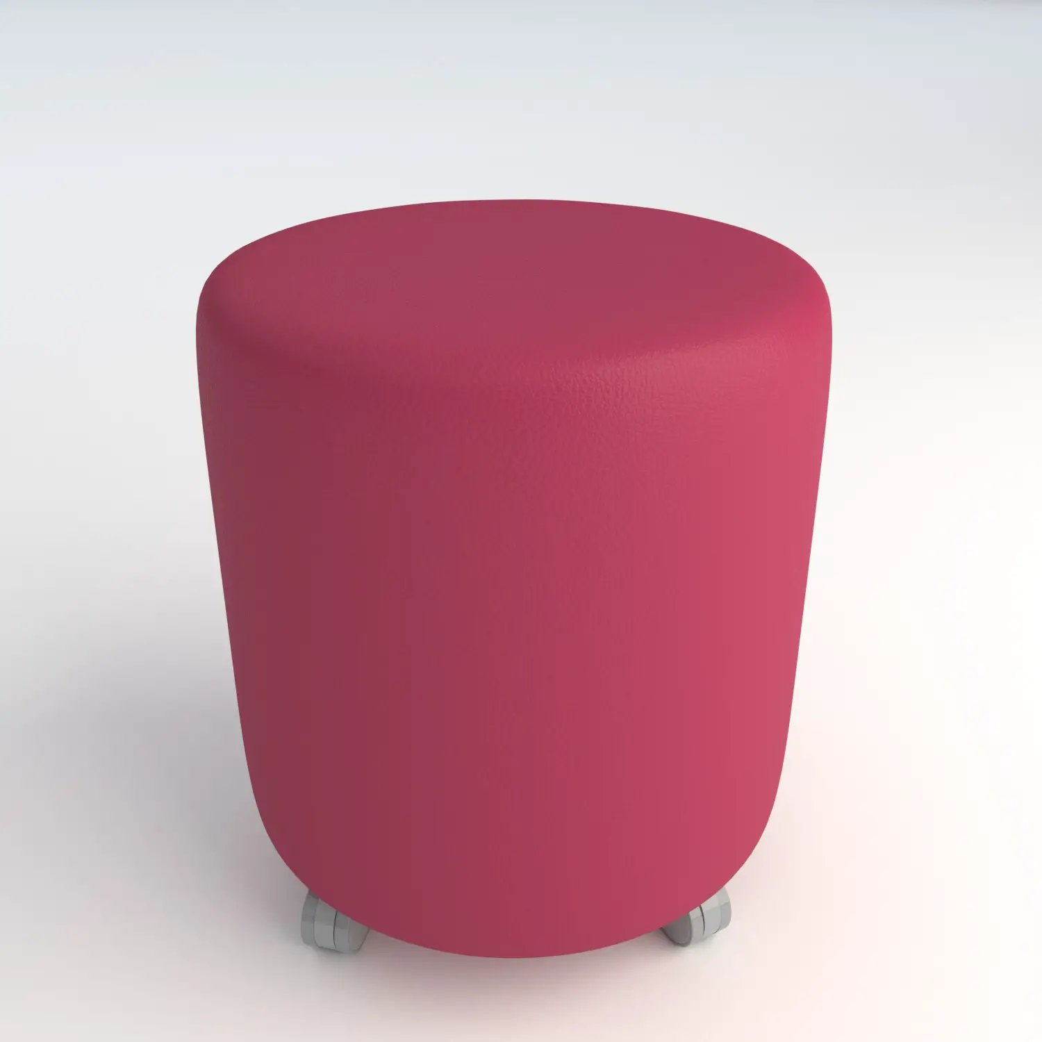 Pouf Ecopelle Ignifugo Tondo su Ruote H 40 Fucsia Per Ambienti Scolastici Innovativi - Salottini e arredi morbidi