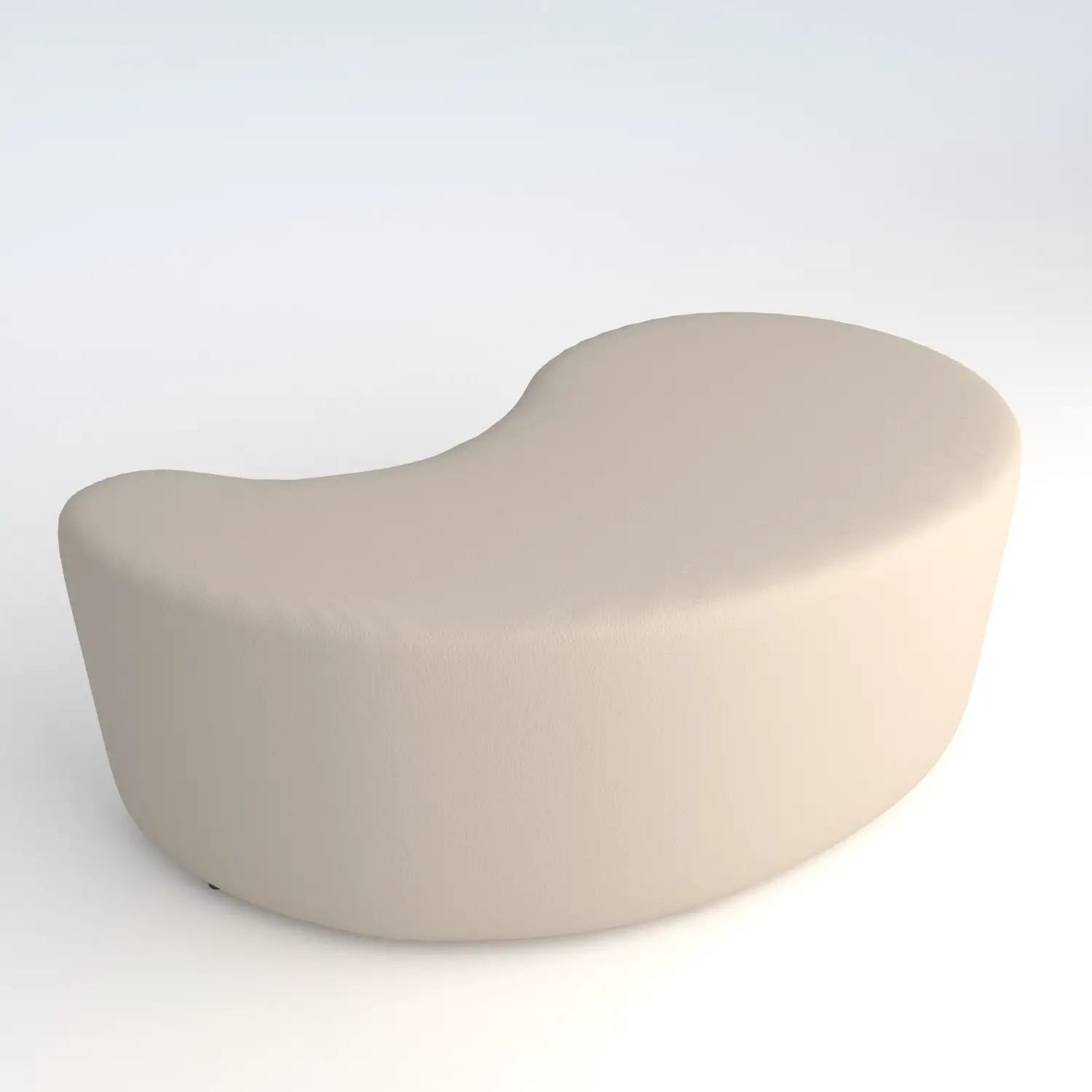 Pouf Virgola in Ecopelle Ignifuga Bianco H 40 cm – Conforme CAM - Salottini e arredi morbidi