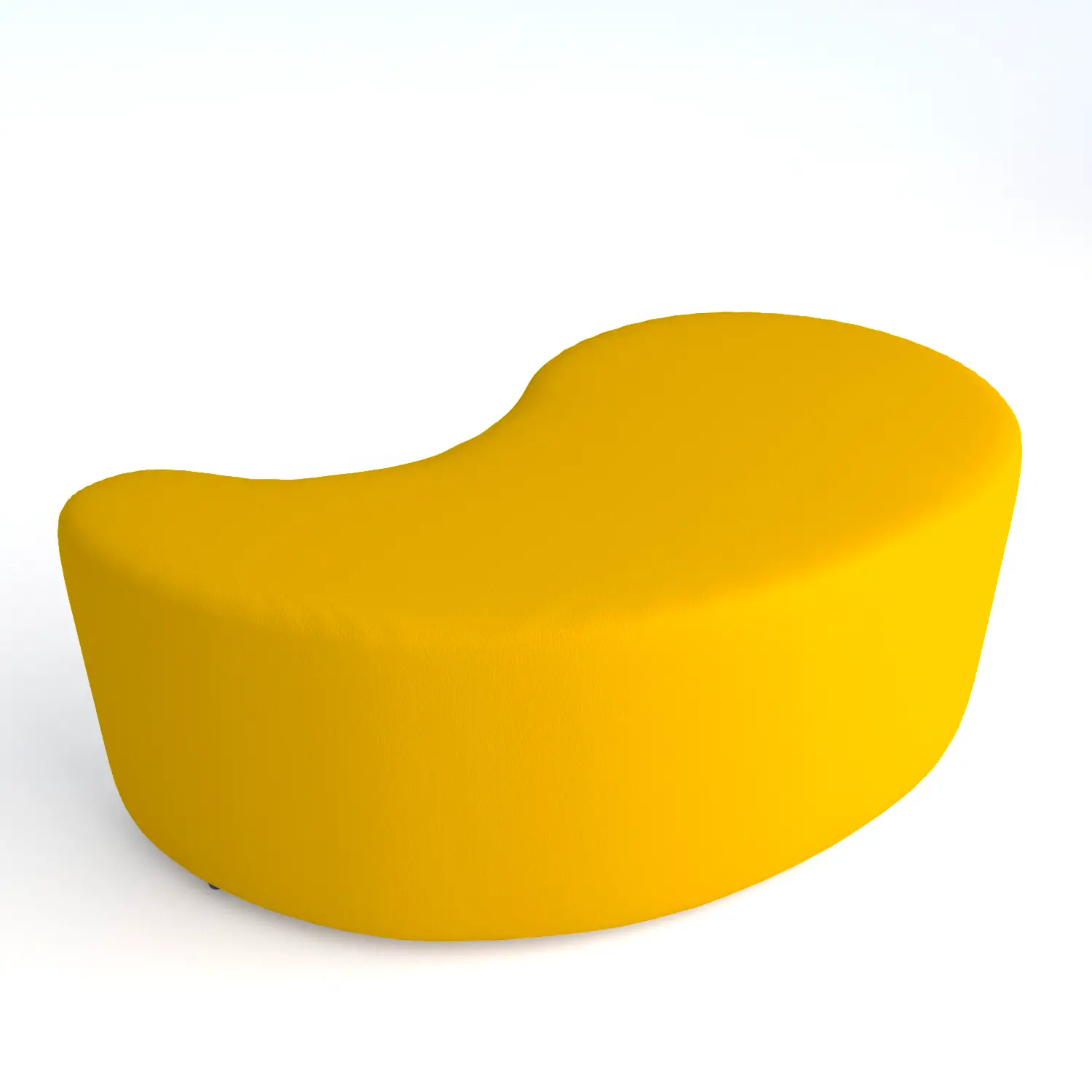 Pouf Virgola in Ecopelle Ignifuga Giallo H 40 cm – Conforme CAM - Salottini e arredi morbidi
