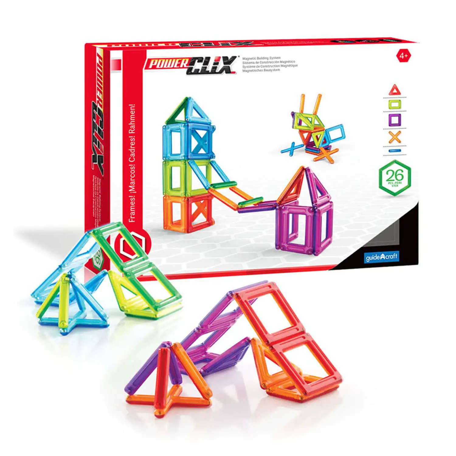 Costruzioni Magnetiche Power Clix Sagome 26 Pezzi - Costruzioni tecniche