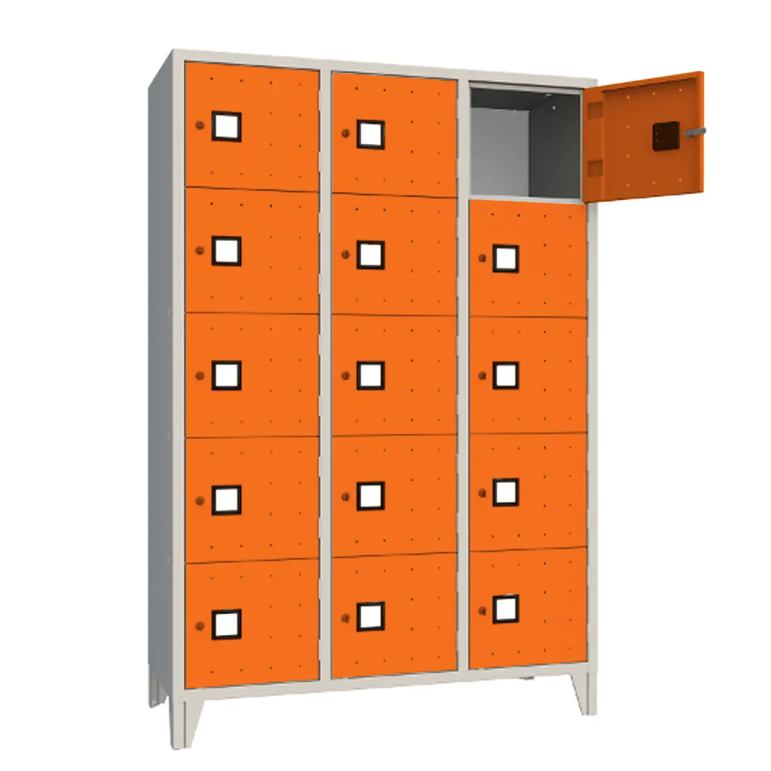 Armadio Casellario 15 Posti con Ante Arancioni RAL 2004 – Armadio in Acciaio Conforme CAM - Arredo archivio