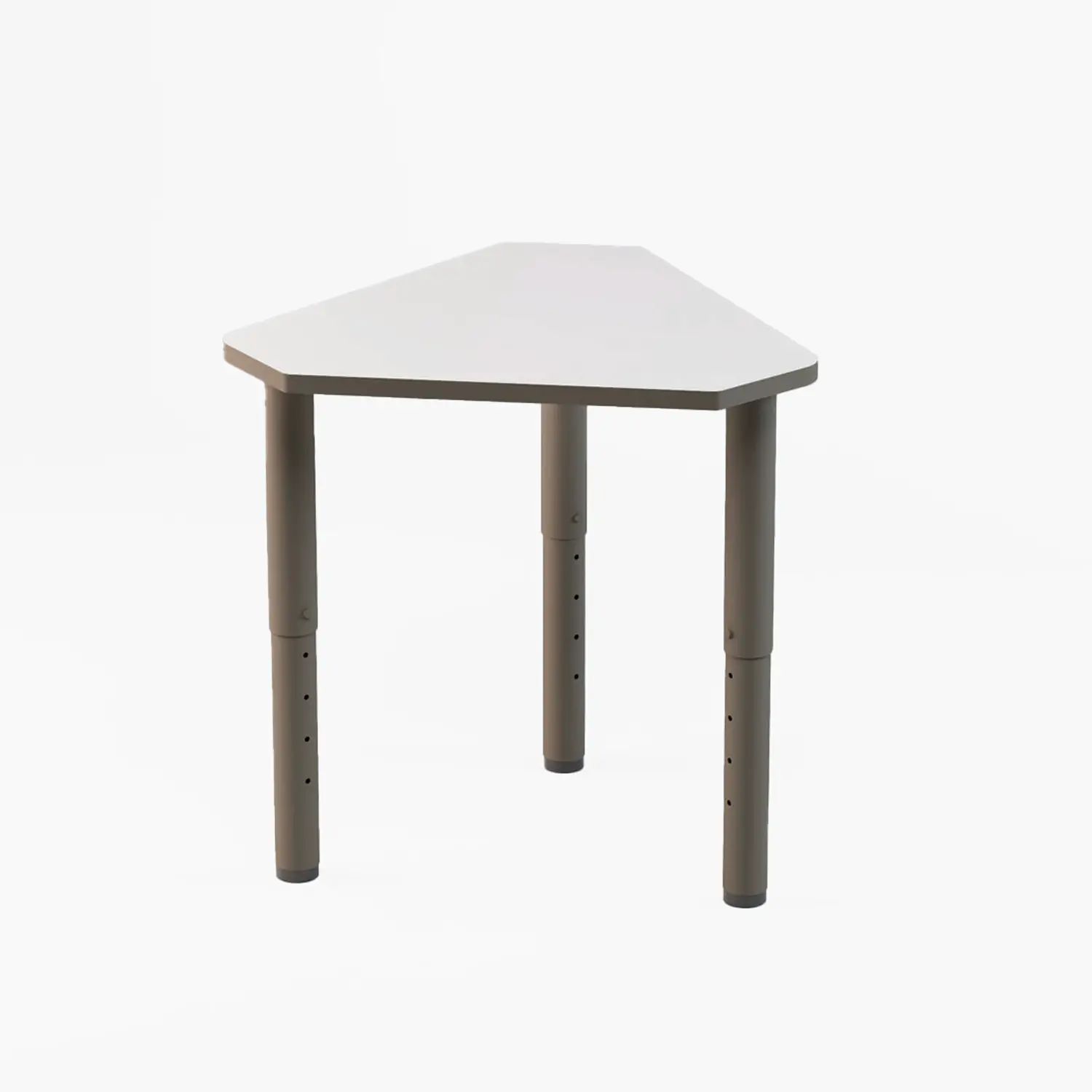 Tavolo Trapezio Modulare Atria – Altezza Regolabile, Top Bianco – Conforme CAM - Arredo serie Aula 3.0
