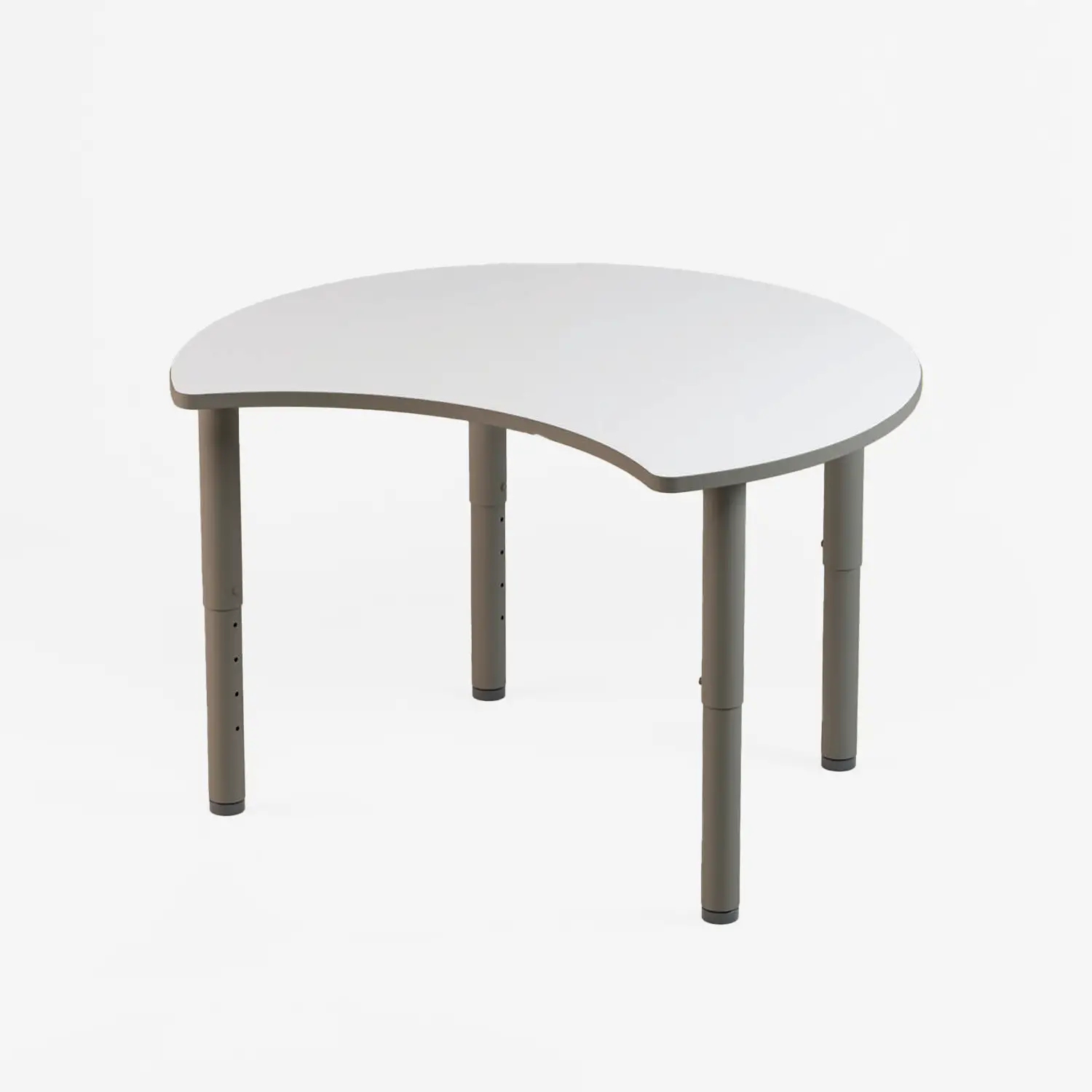 Tavolo Moon Circolare Altezza Regolabile – Tavolo Modulare con Top Bianco CAM - Arredo serie Aula 3.0