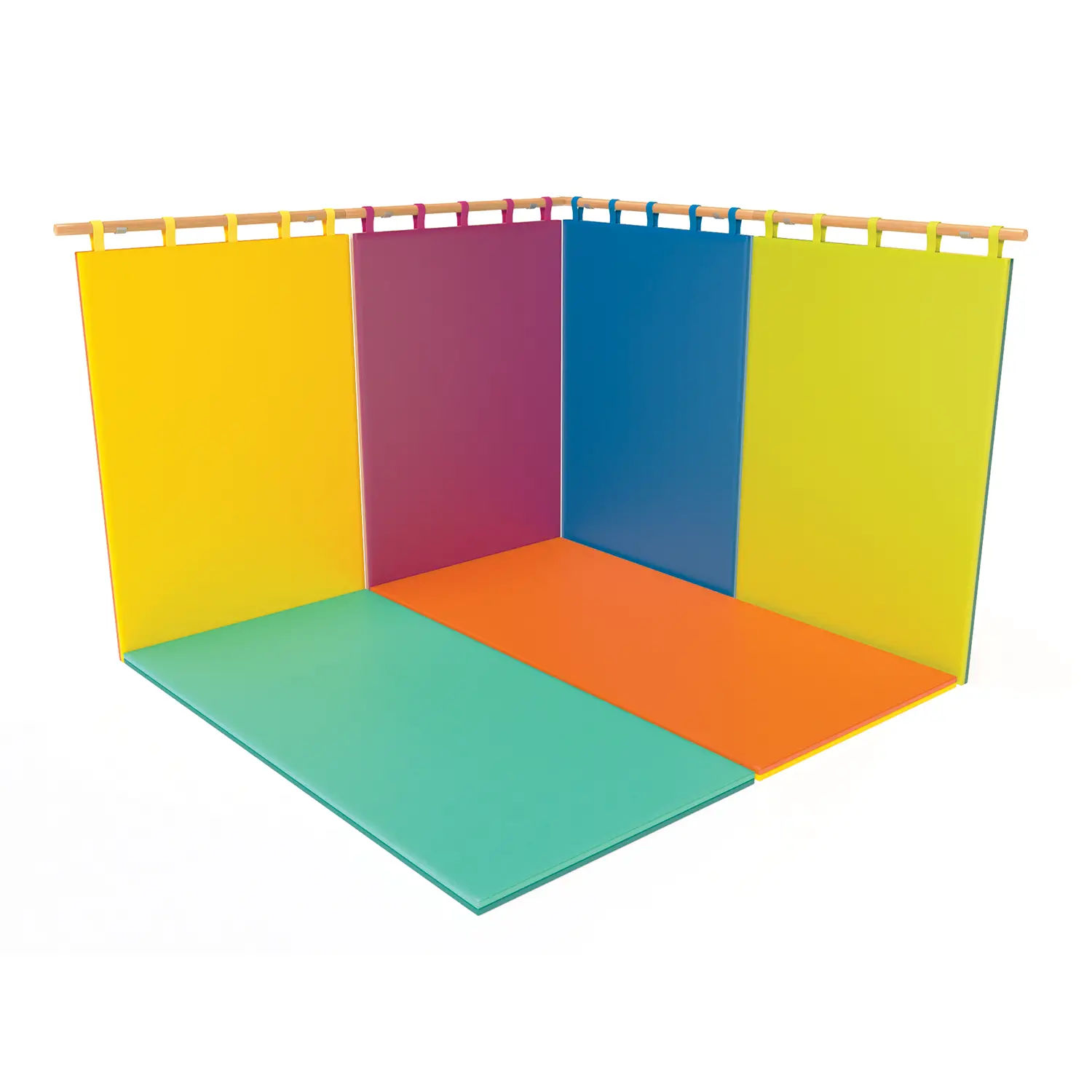 Materassino Bicolore per la Psicomotricità e la Ginnastica cm. 100x200, Giallo-Arancio - Percorsi psicomotori