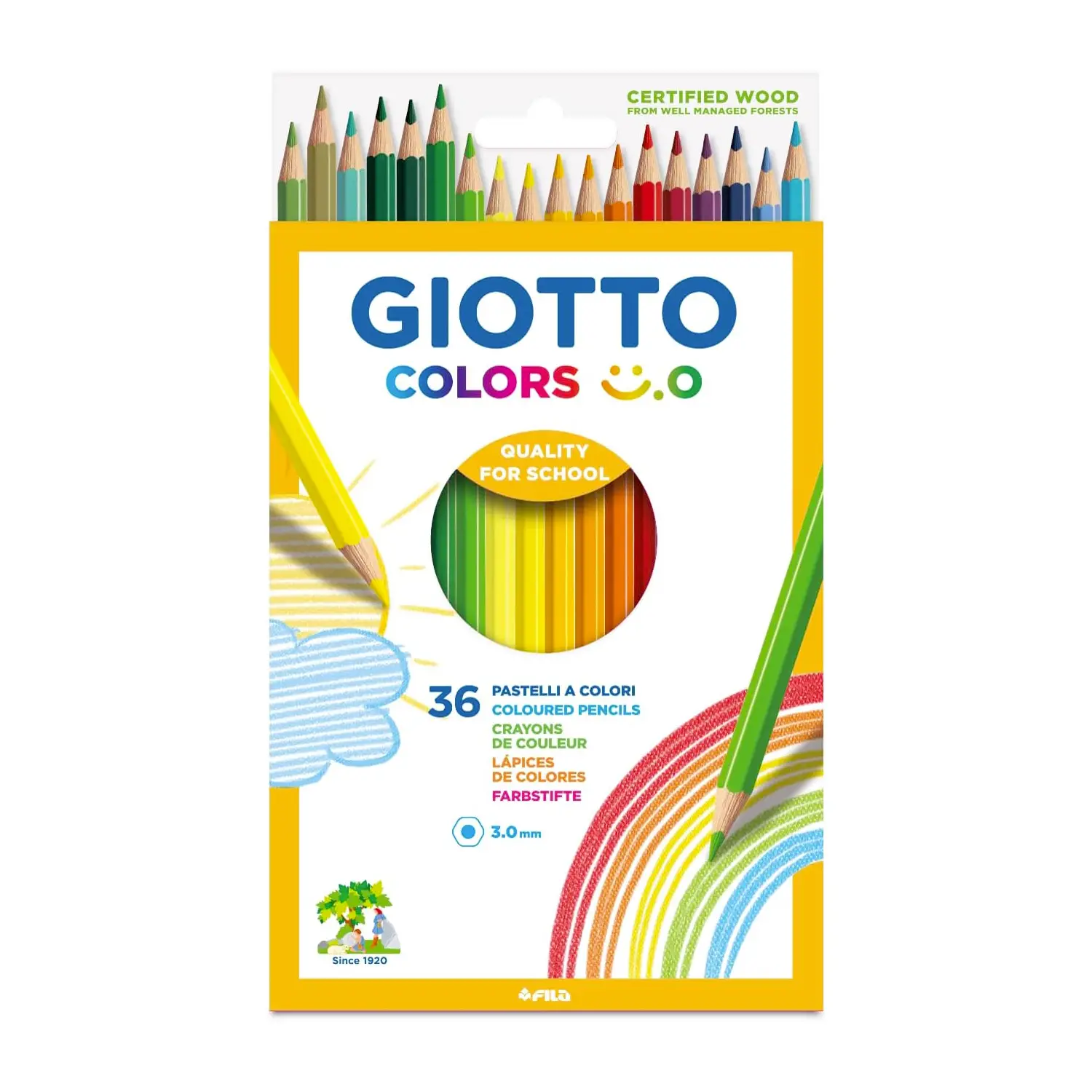 Pastelli Colorati Giotto Colors Smile - 36 Pezzi - Pastelli