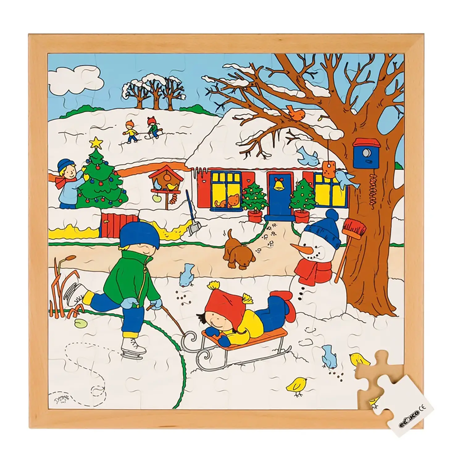 Puzzle delle Stagioni – Inverno | Puzzle Educativo per Bambini in Legno - Incastri e puzzle in legno