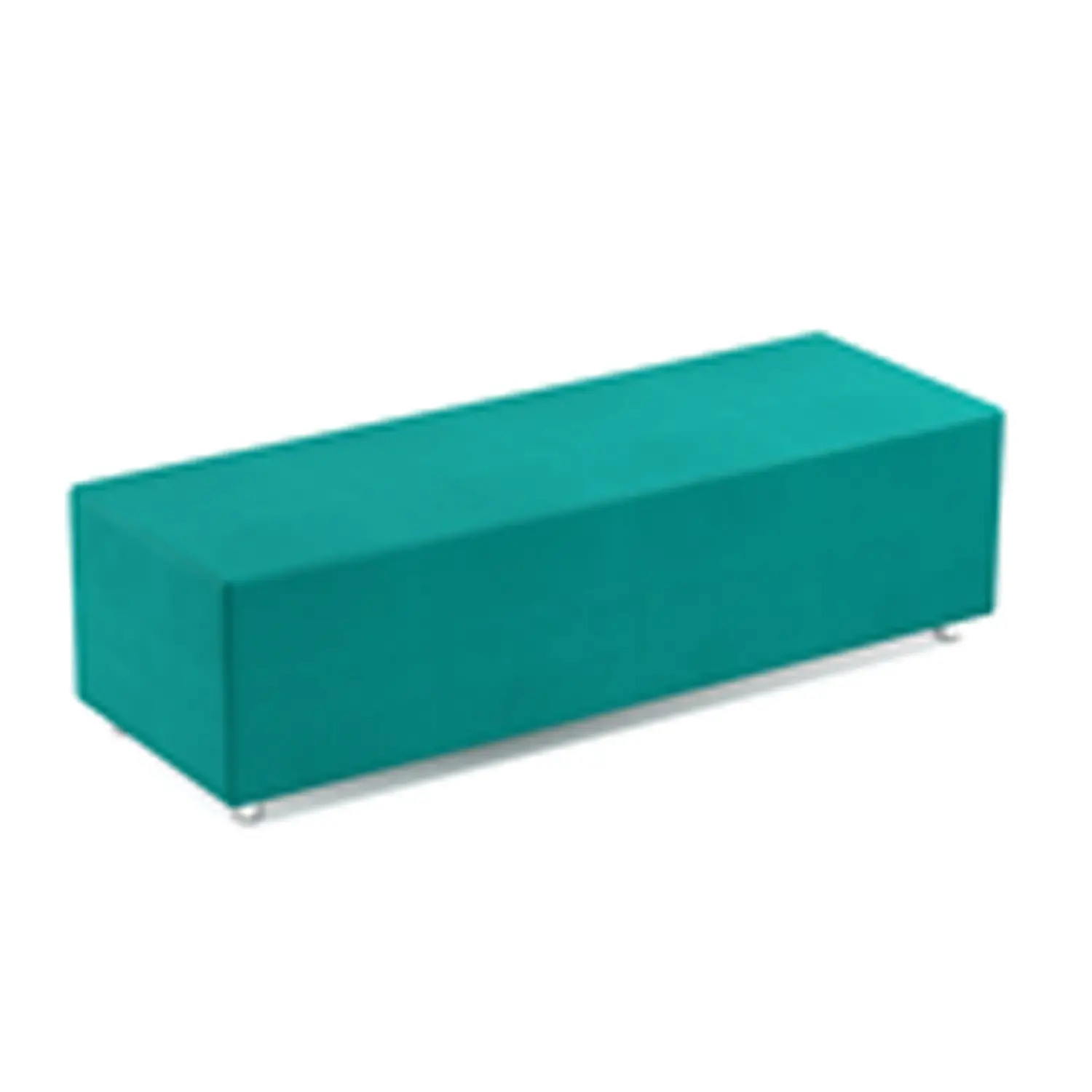 Pouff Rettangolare Verdeacqua 55x160x45 cm – Seduta Imbottita Modulare per Scuole - Arredo scuola dell'obbligo