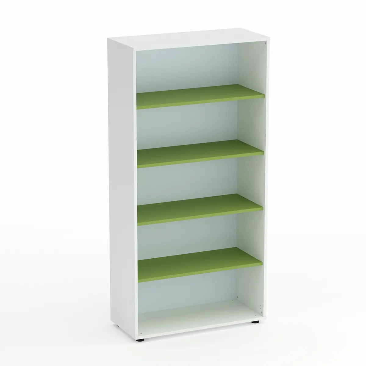 Mobile Scuola Kubò Bianco a Giorno H 180 cm. Ripiani Verde Kiwi - Conforme CAM - Arredo scuola dell'obbligo
