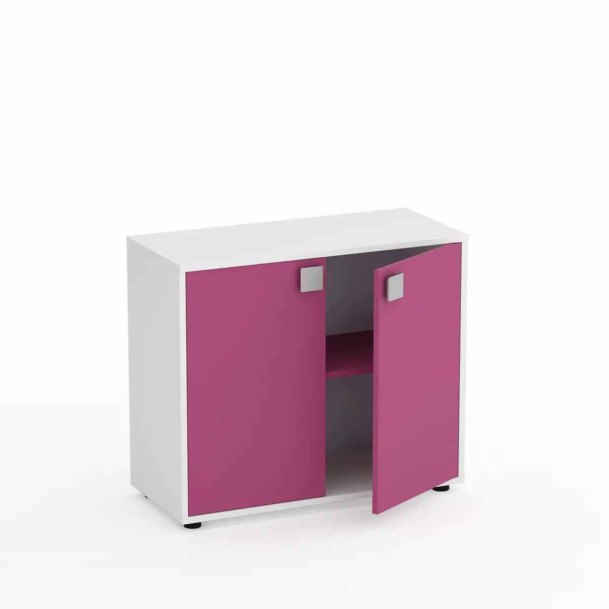 Mobile Scuola Kubò Bianco 2 Ante H 75 cm. Fucsia - Conforme CAM - Arredo scuola dell'obbligo