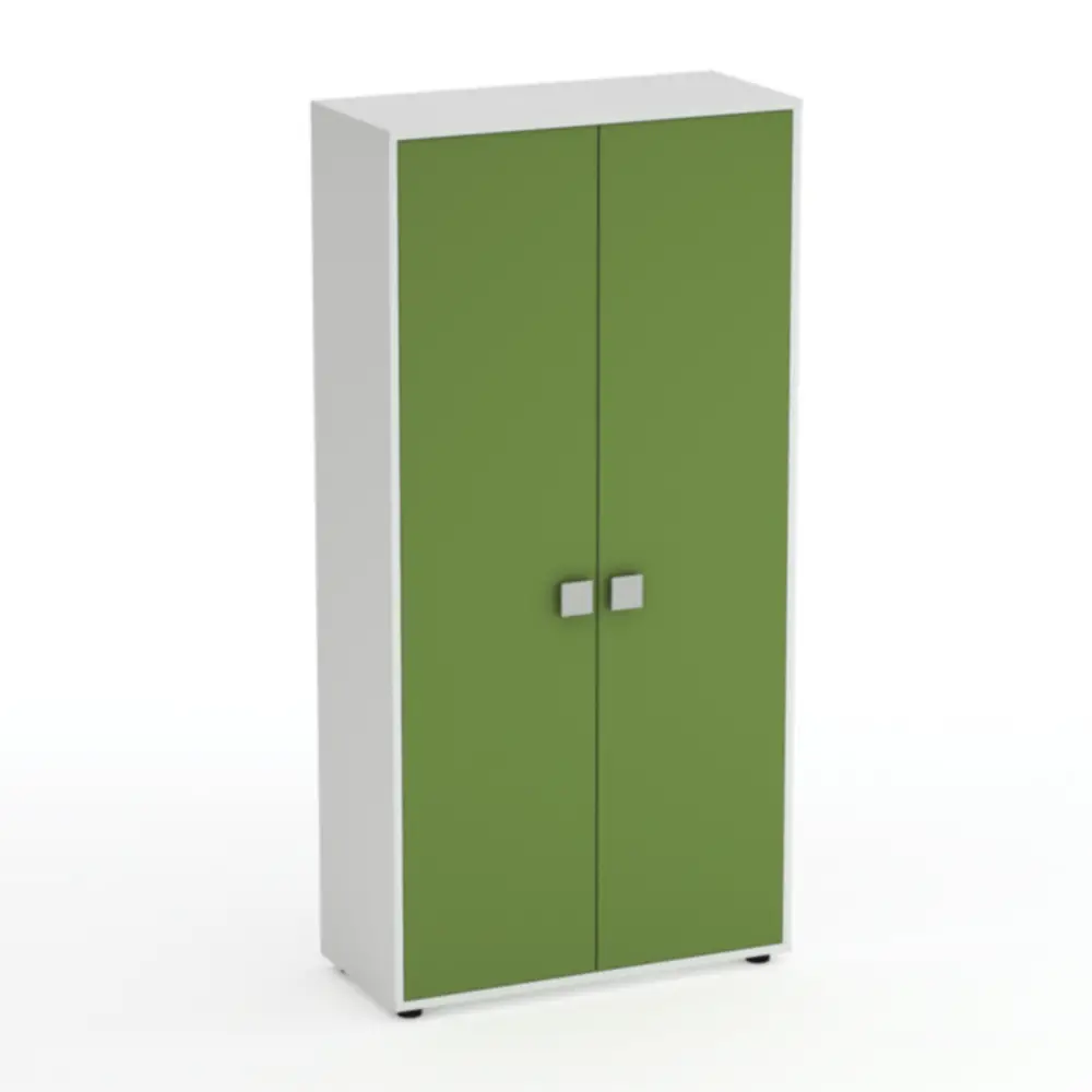 Mobile Scuola Kubò Bianco – 2 Ante H 180 cm e Ripiani Verde Kiwi | Conforme CAM - Arredo scuola dell'obbligo