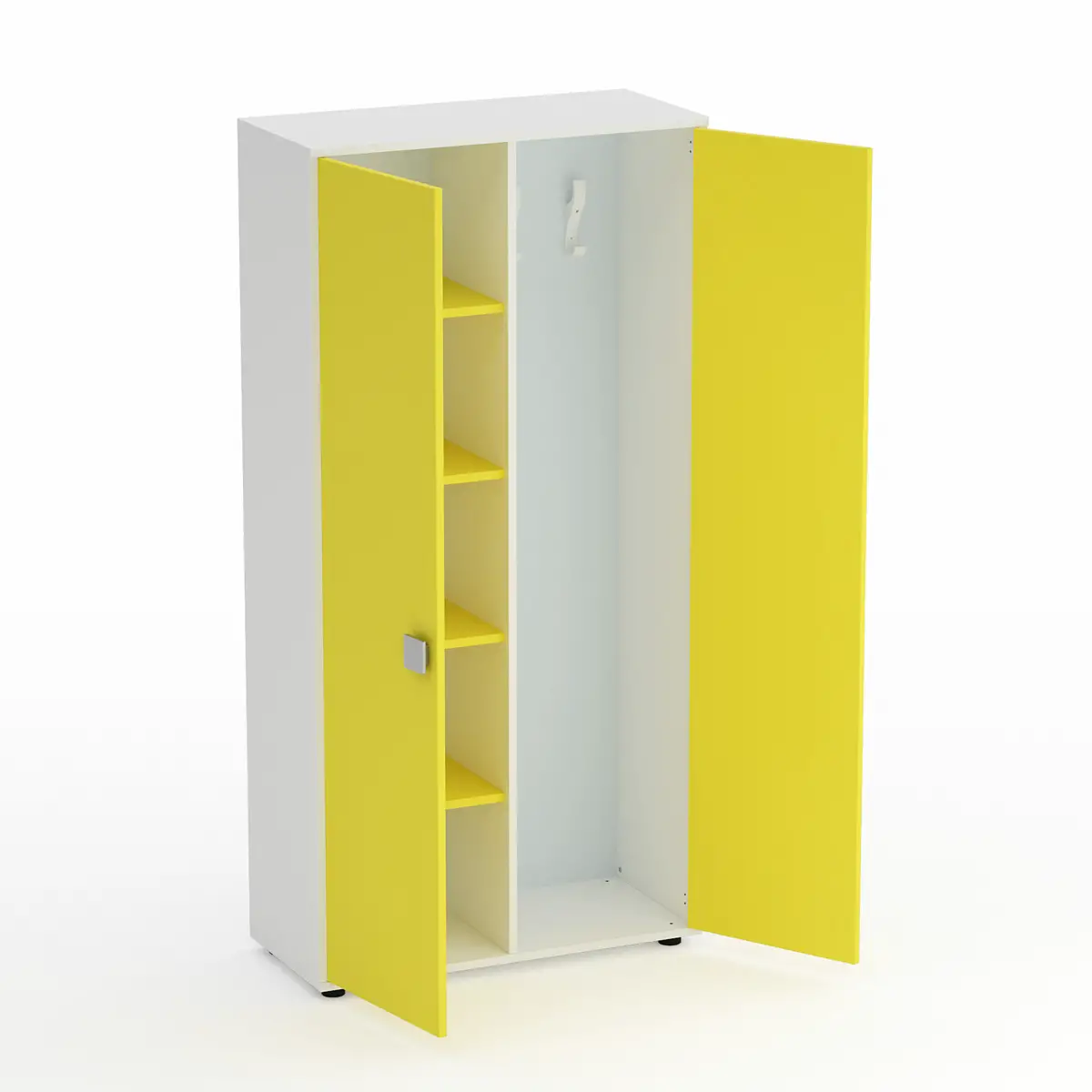 Mobile Spogliatoio Kubò Bianco, Ante Giallo - Conforme CAM - Arredo scuola dell'obbligo