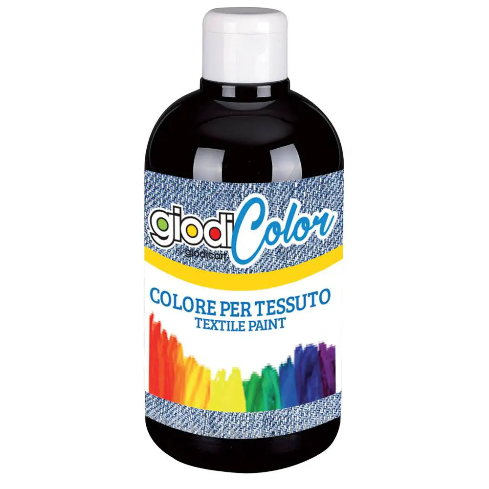 Colore a Tempera per Tessuti Nero Giodicolor Texil Paint – 250 ml - Colori per tessuto
