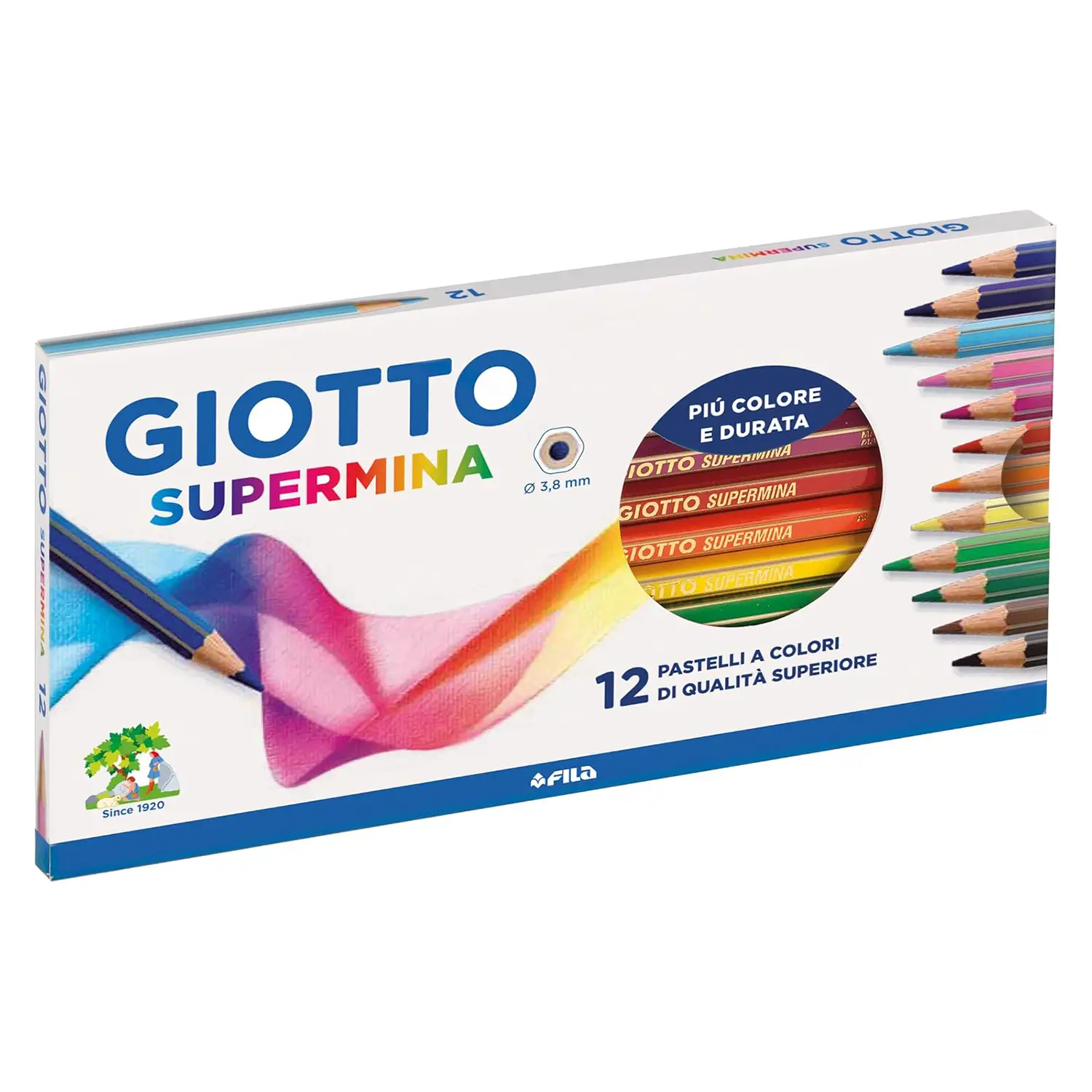 Pastelli Giotto Supermina – Astuccio da 12 Colori - Pastelli