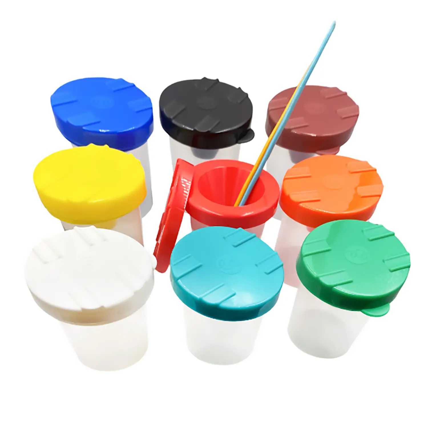 Contenitori Ermetici per Pittura – Set da 10 Bicchieri con Coperchio - Pennelli e accessori