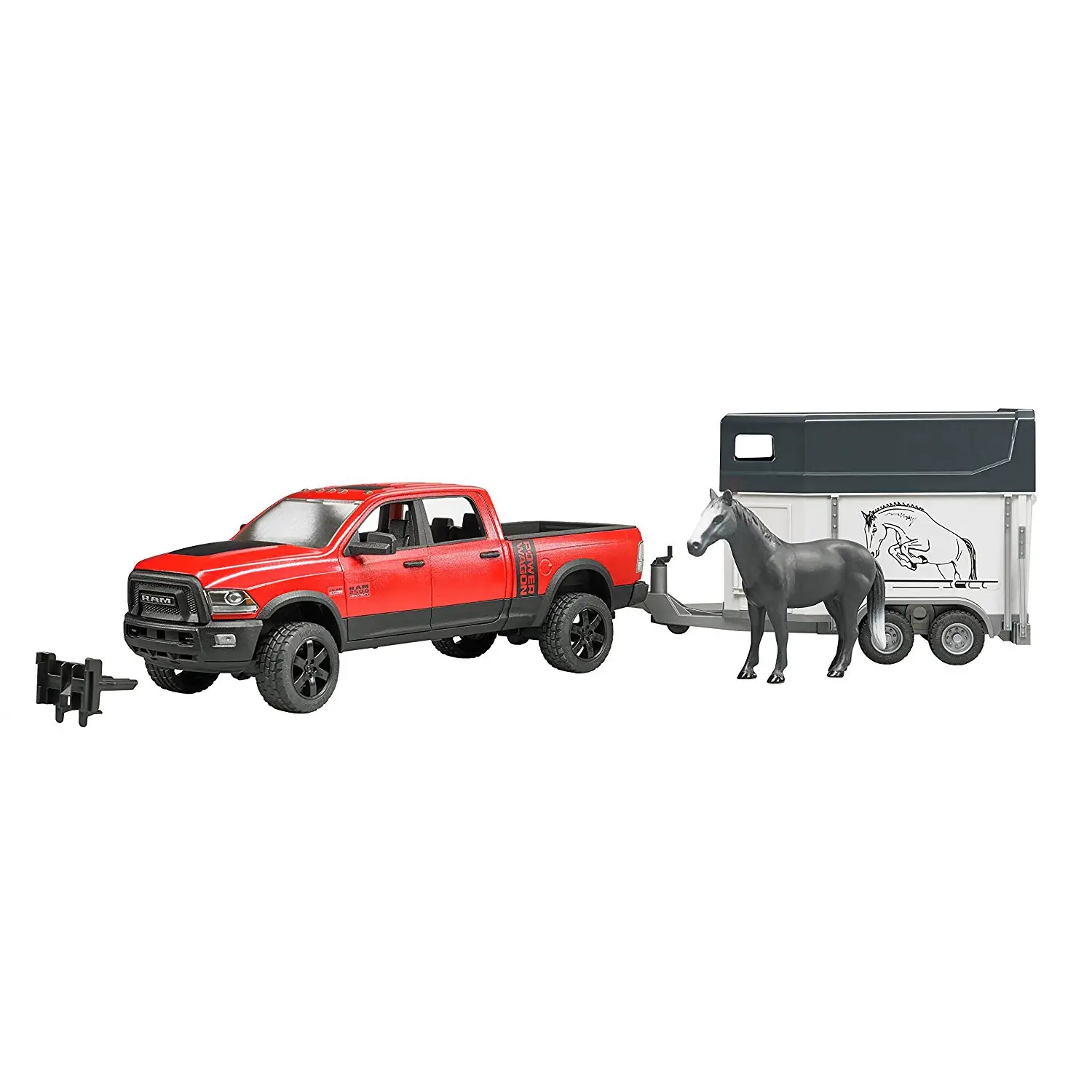 Bruder - Pick-Up RAM 2500 Power Wagon con Rimorchio e Cavallo - modellini