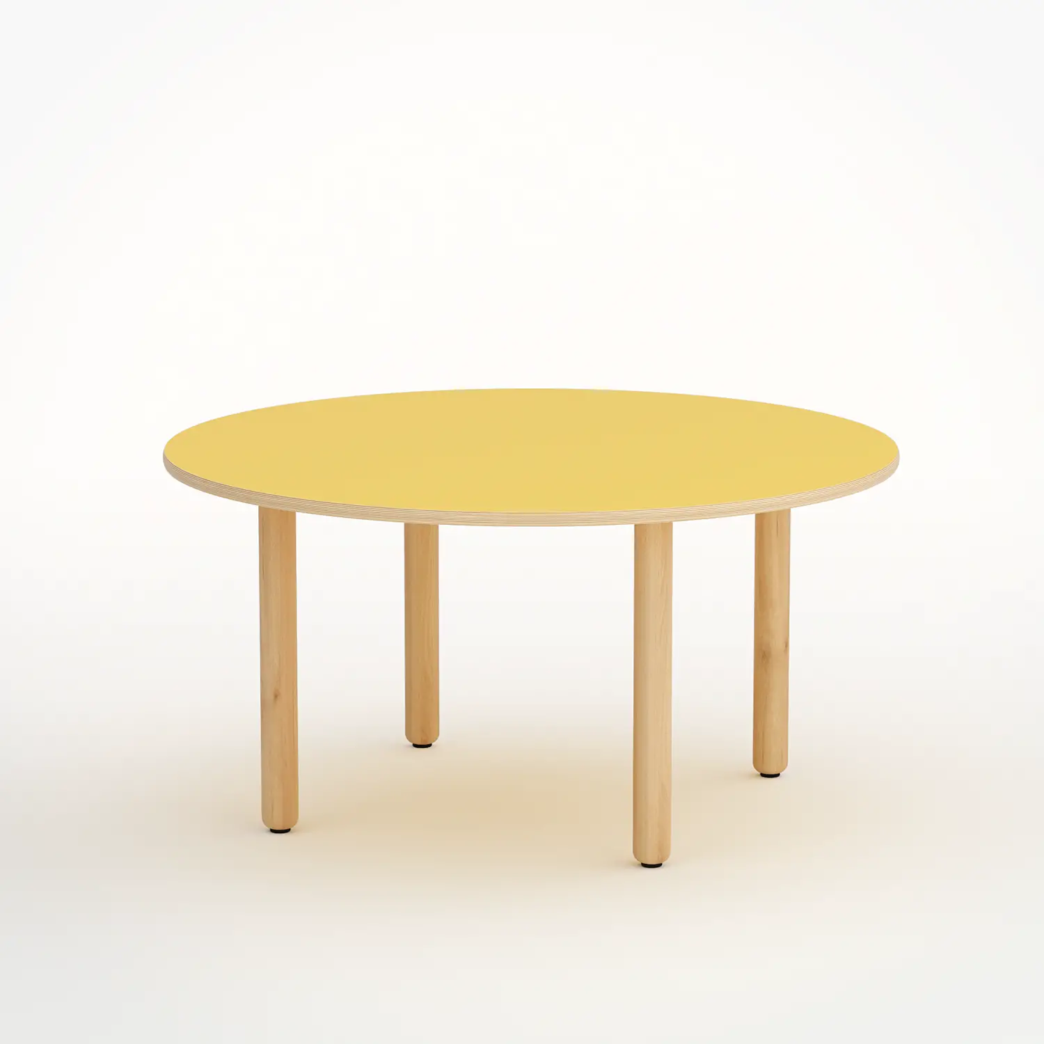 Tavolo Onda Circolare Giallo H 58 cm – Misura 3, Ø 120 cm - Tavoli e Cattedre