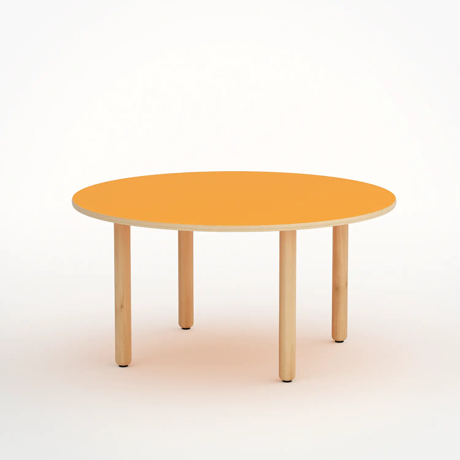 Tavolo Onda Circolare H 52 Cm - Misura 2 - Arancio Per La Scuola Dell'infanzia - Conforme CAM - Tavoli e Cattedre