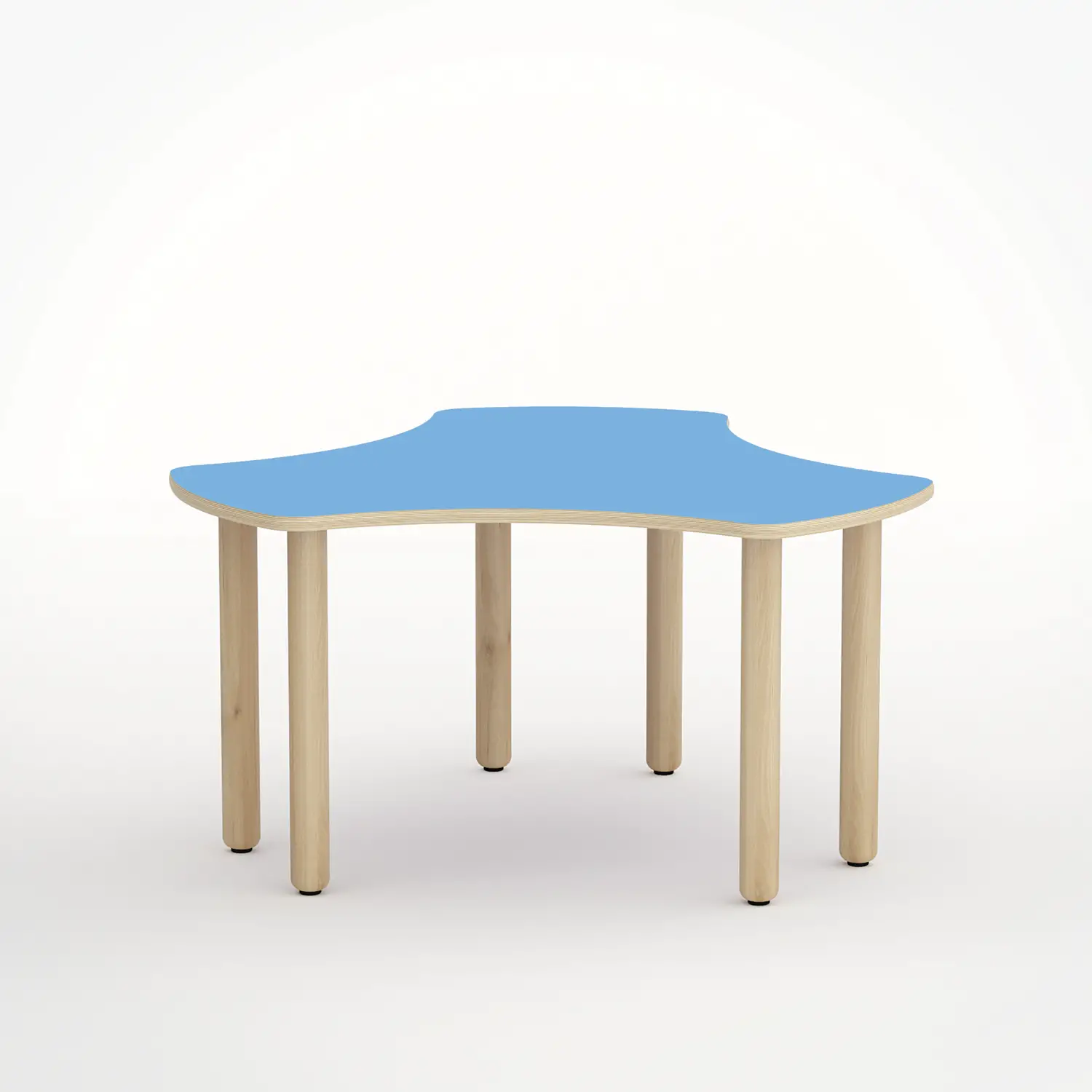 Tavolo Onda Esatondo H 46 Cm - Misura 1 - Blu Orizzonte Per La Scuola Nidi d'Infanzia - Conforme CAM - Tavoli e Cattedre