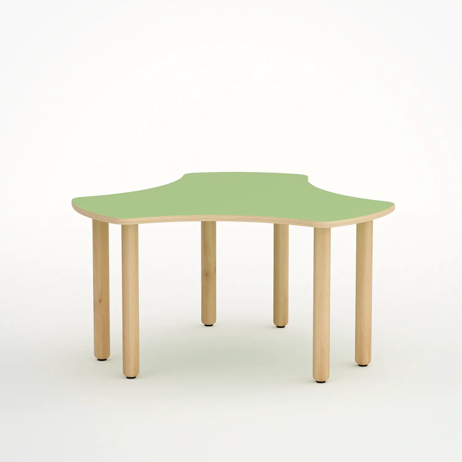 Tavolo Onda Esatondo H 55 Cm - Misura 3 - Verde Per La Scuola Primaria - Conforme CAM - Tavoli e Cattedre