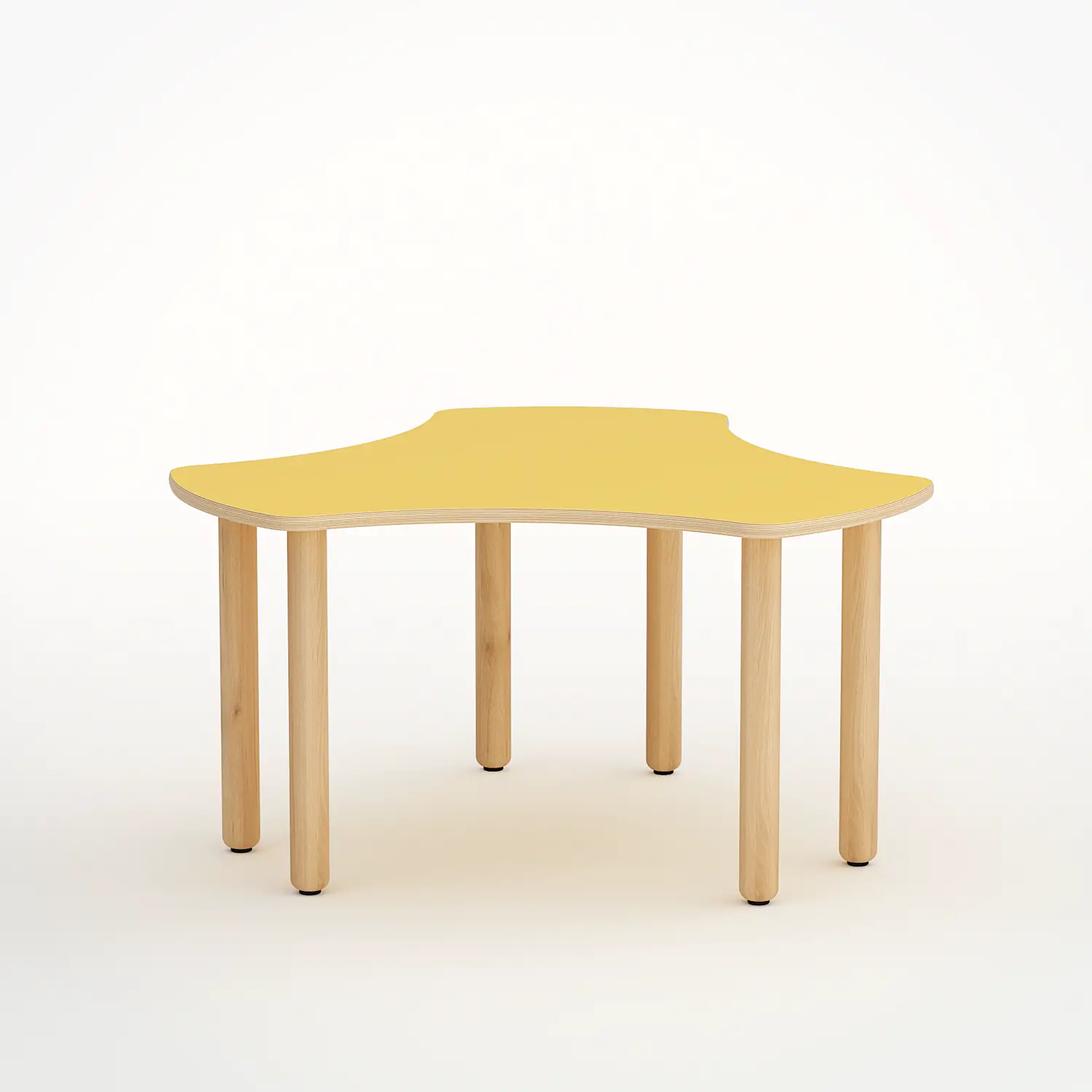 Tavolo Onda Esatondo H 52 Cm - Misura 3 - Giallo Per La Scuola Infanzia - Conforme CAM - Tavoli e Cattedre