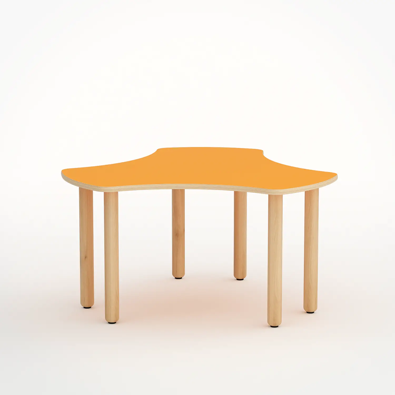 Tavolo Onda Esatondo H 46 Cm - Misura 1 - Arancio Per La Scuola Nidi D'infanzia - Conforme CAM - Tavoli e Cattedre
