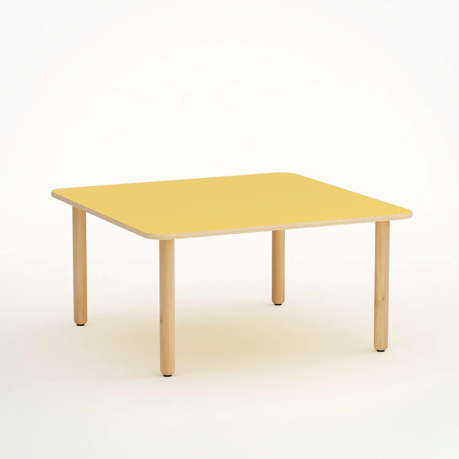 Tavolo Forma Quadrato H 52 Cm - Misura 2 - Giallo Per Scuola Dell'infanzia - Conforme CAM - Tavoli e Cattedre