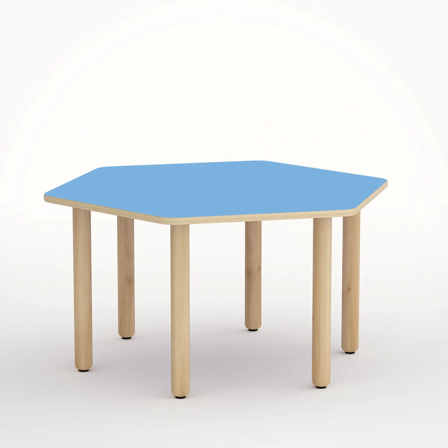 Tavolo Forma Esagonale H 46 Cm - Misura 1 - Blu Orizzonte per Nidi d'infanzia - Conforme CAM - Tavoli e Cattedre