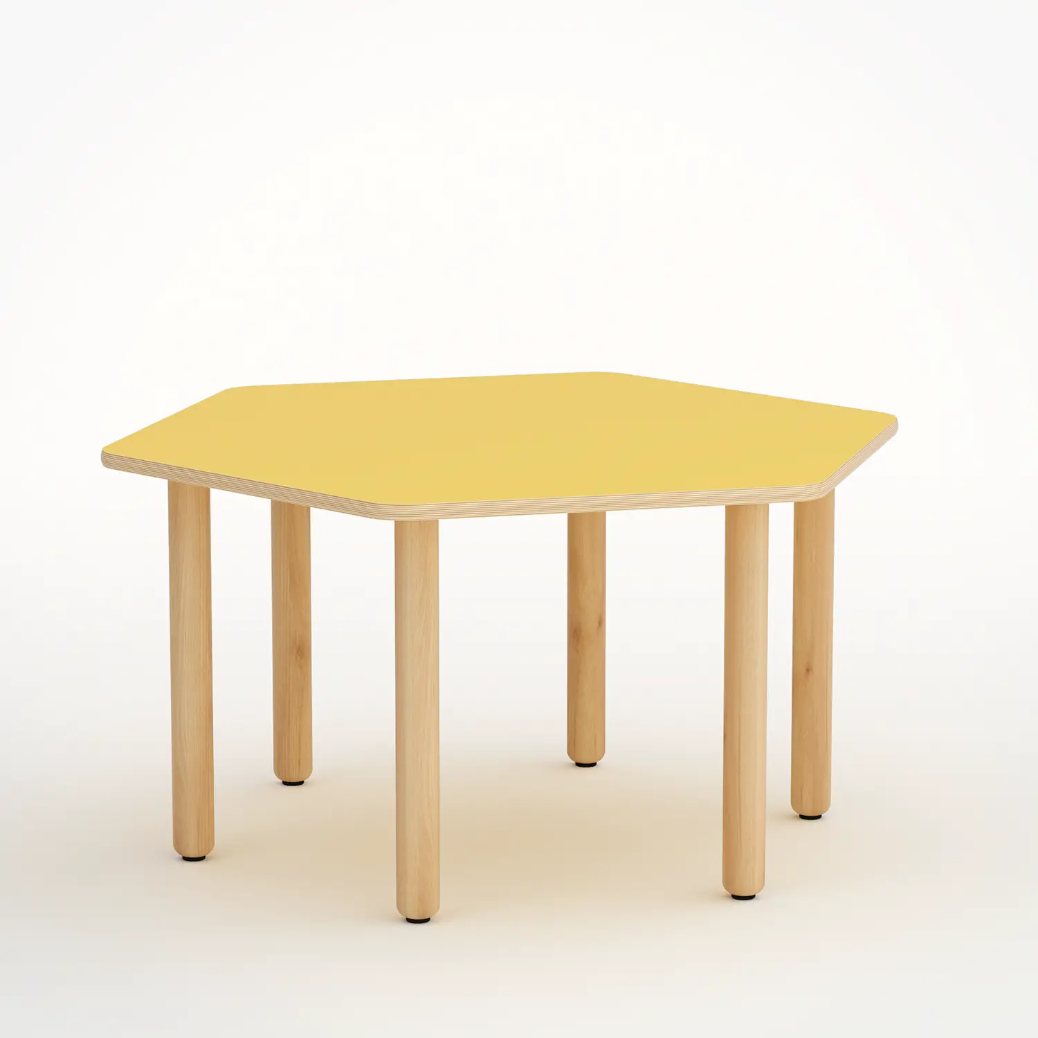 Tavolo Forma Esagonale H 52 Cm - Misura 2 - Giallo Per Scuola Dell'infanzia - Conforme CAM - Tavoli e Cattedre