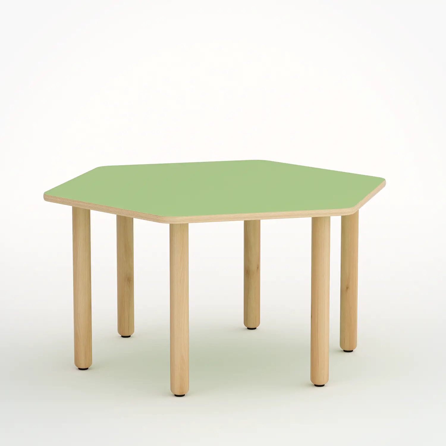 Tavolo Forma Esagonale H 46 Cm - Misura 1 - Verde Per Scuole Nido D'infanzia - Conforme CAM - Tavoli e Cattedre