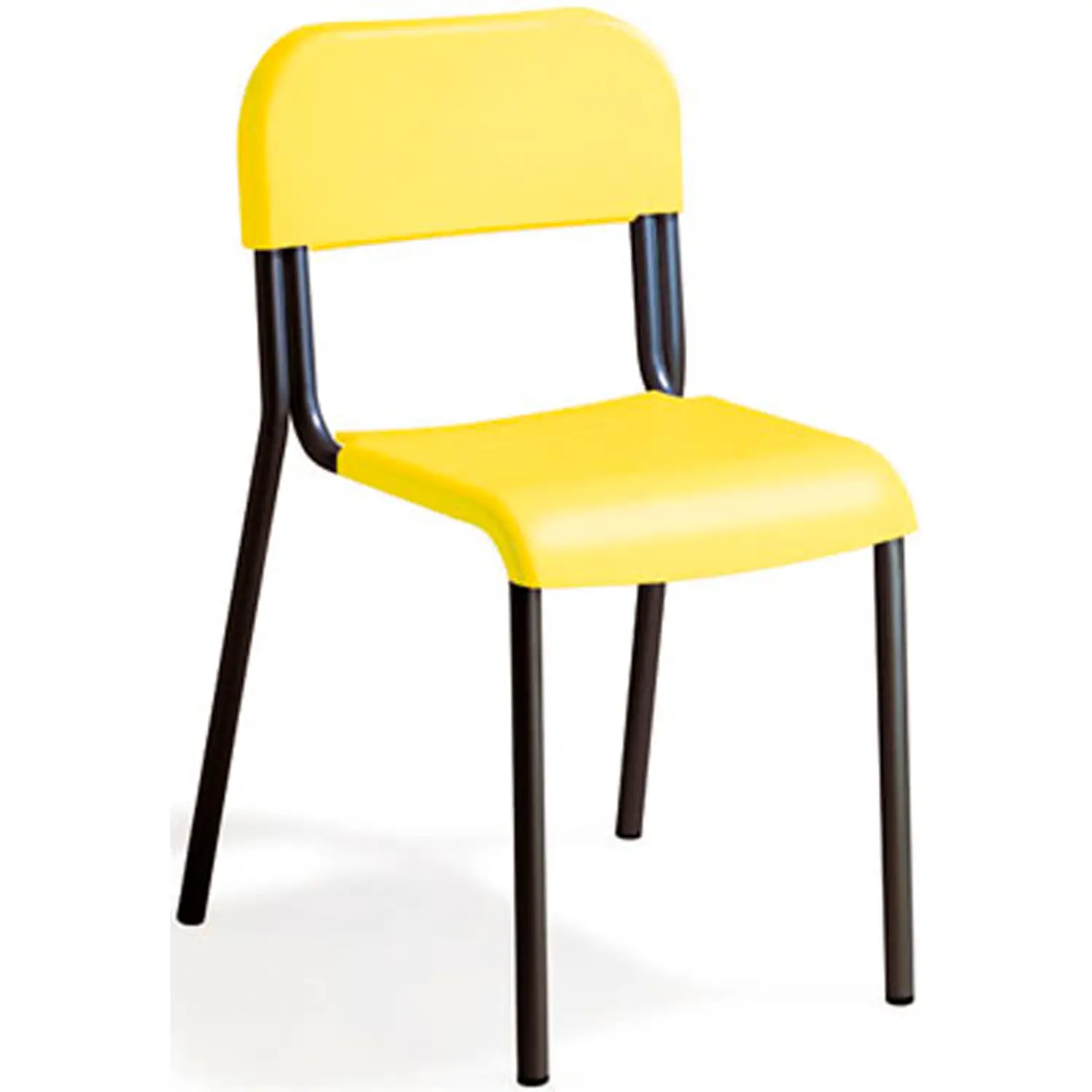 Sedia Impilabile Sara - Giallo con Struttura Nera - Misura 6 - Sedie in plastica