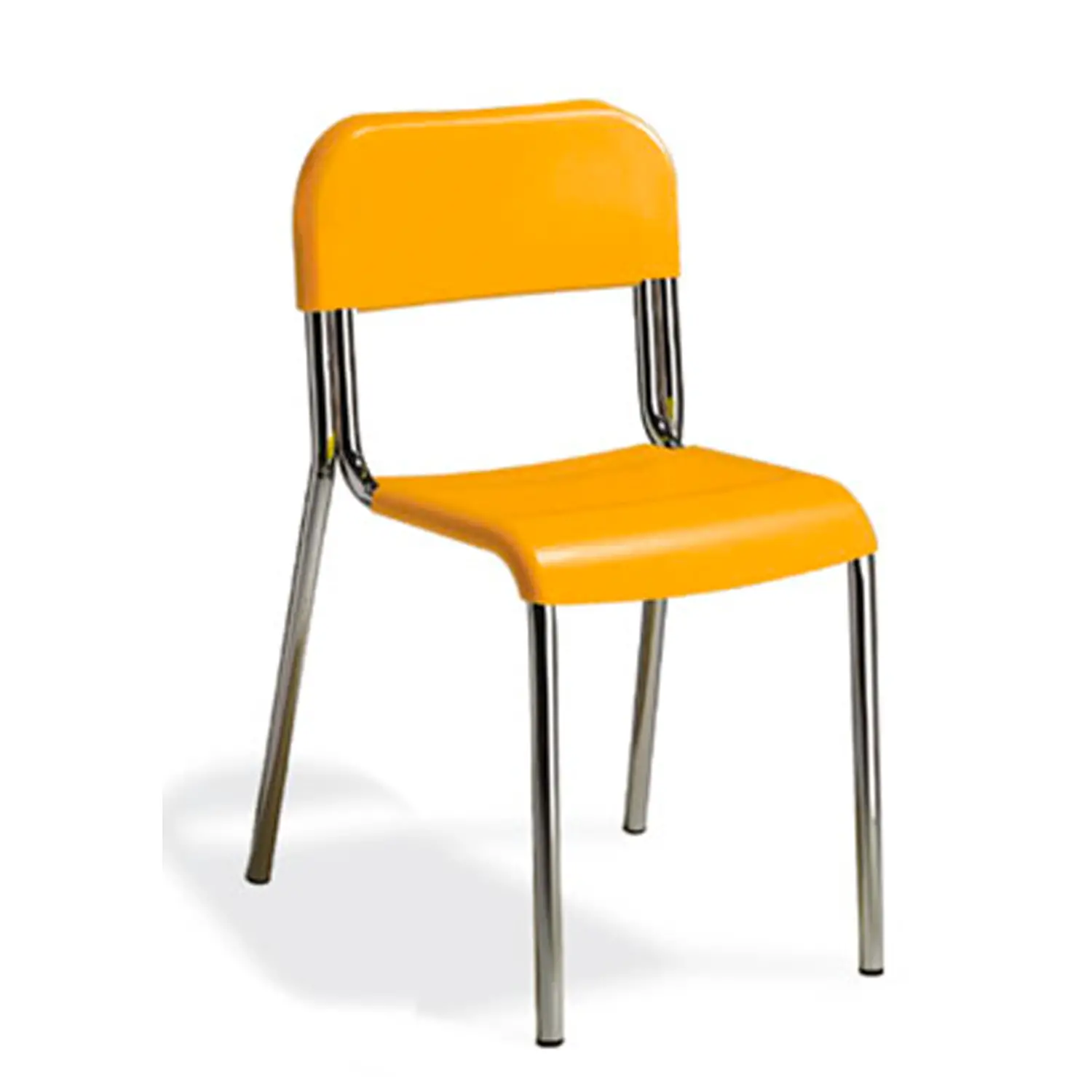 Sedia Infanzia Sara, Struttura Cromata, Seduta H 34 Cm. Arancio Per Ambienti Scolastici - Sedie in plastica